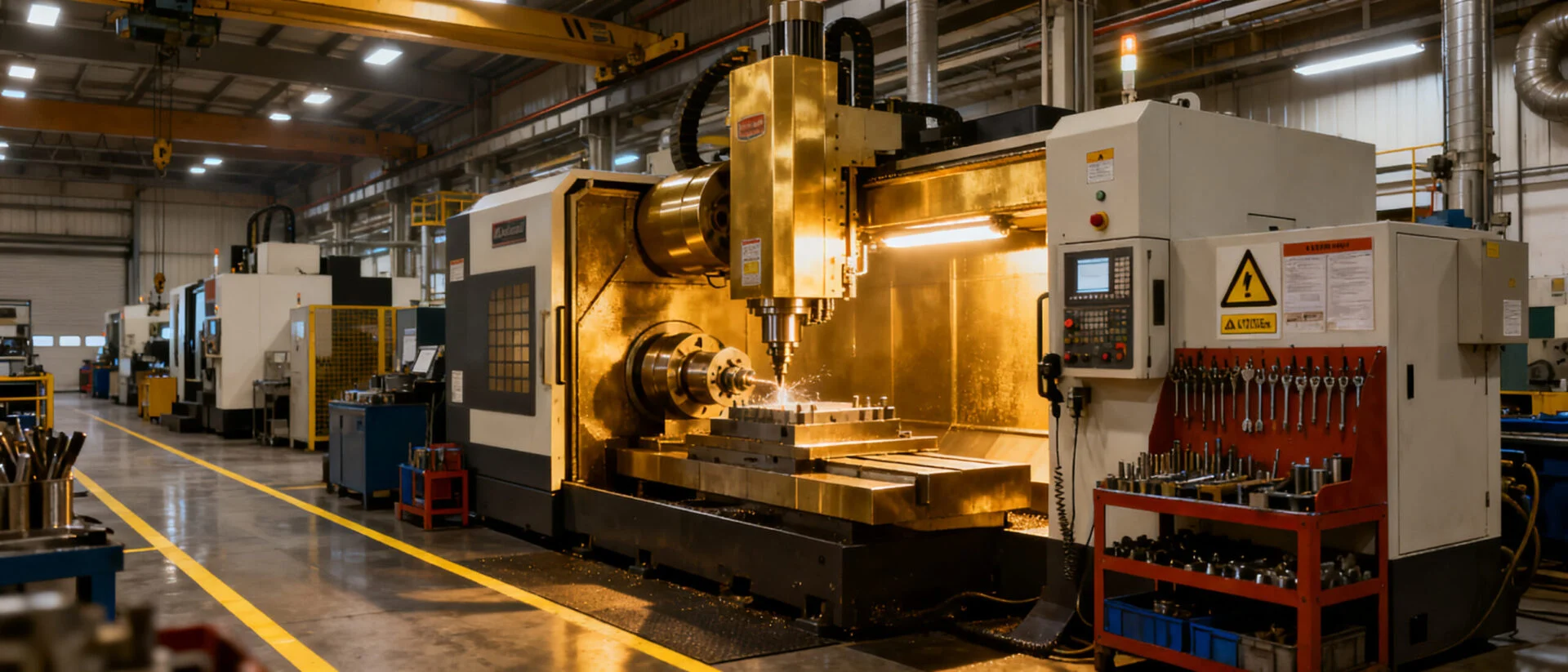 Advanced CNC machine in a manufacturing facility