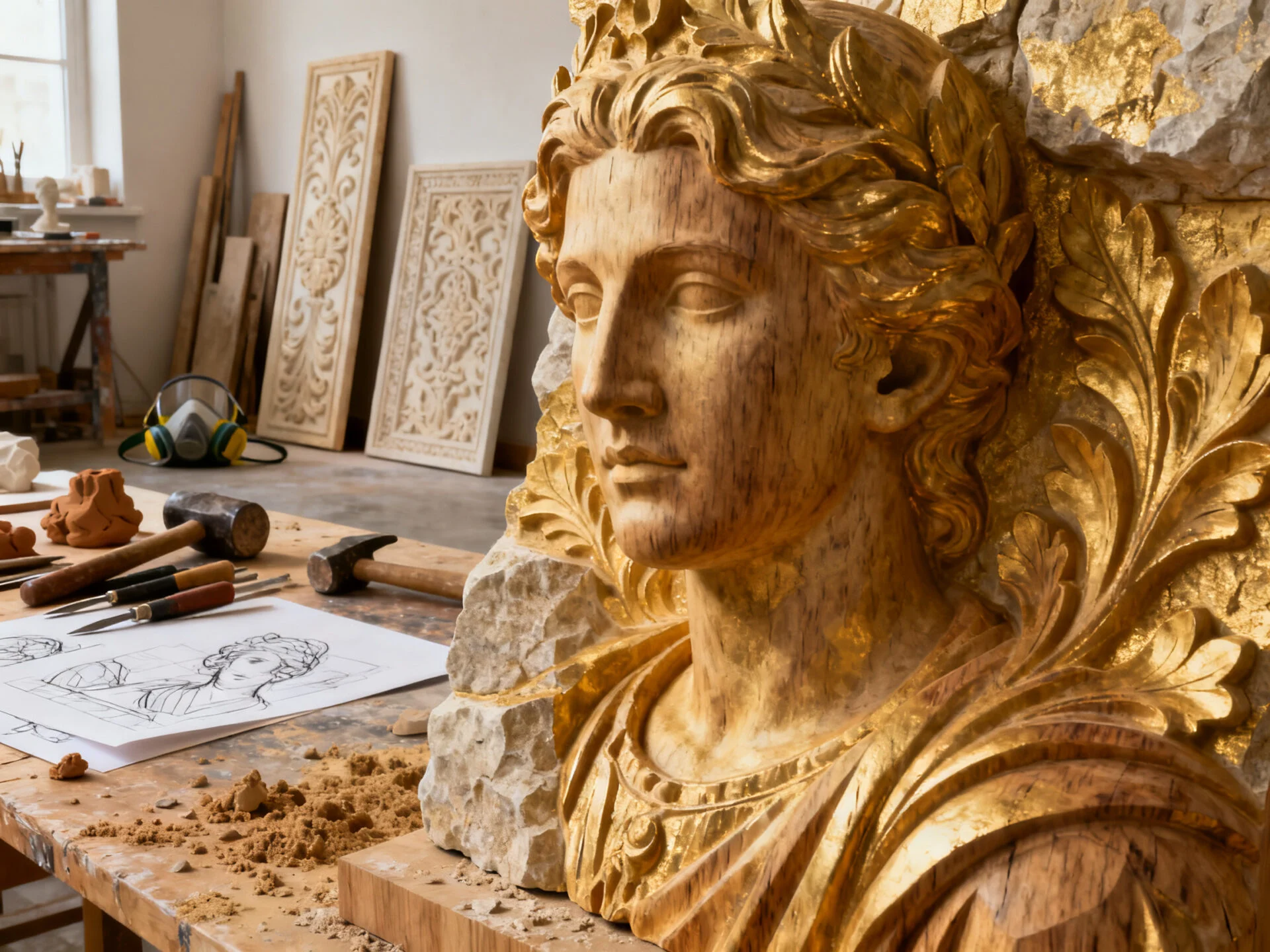 Artistic 3D relief carving and decoration