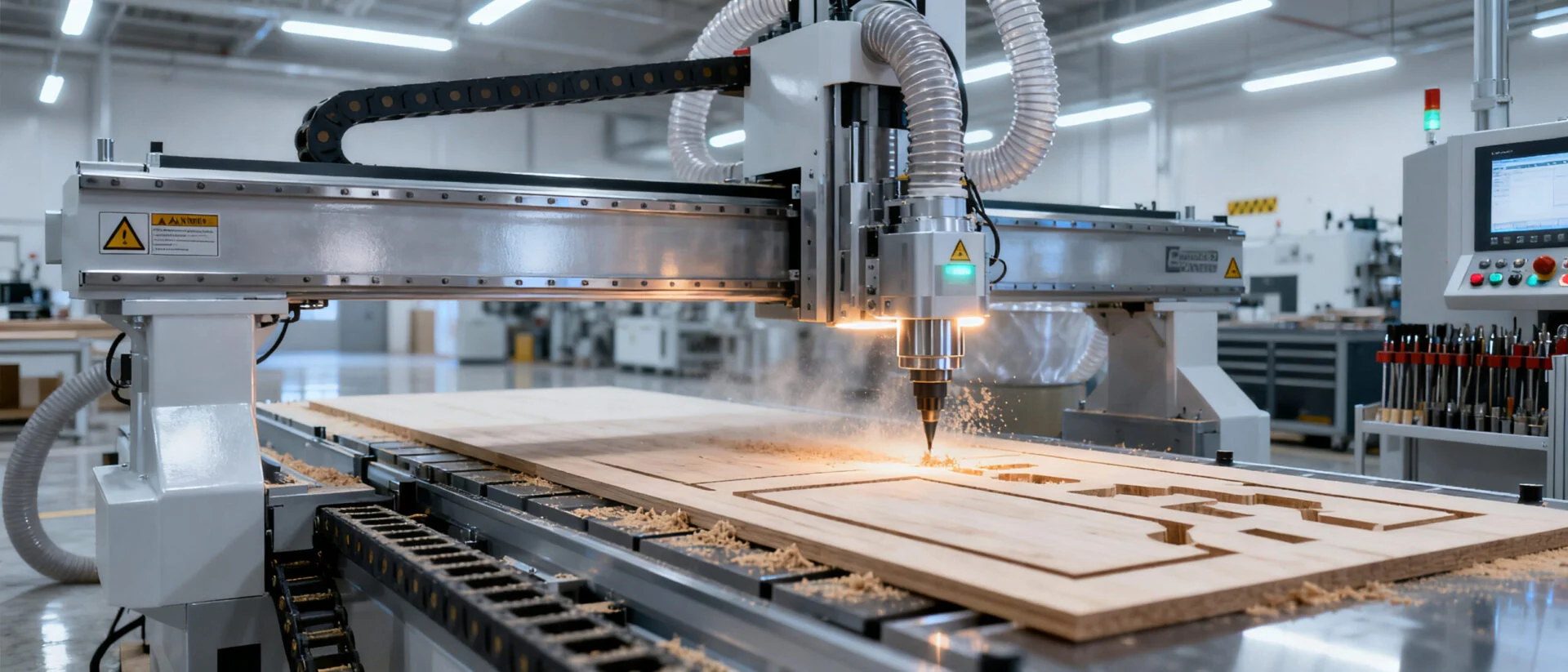 Automated edge banding production line for custom cabinet manufacturing