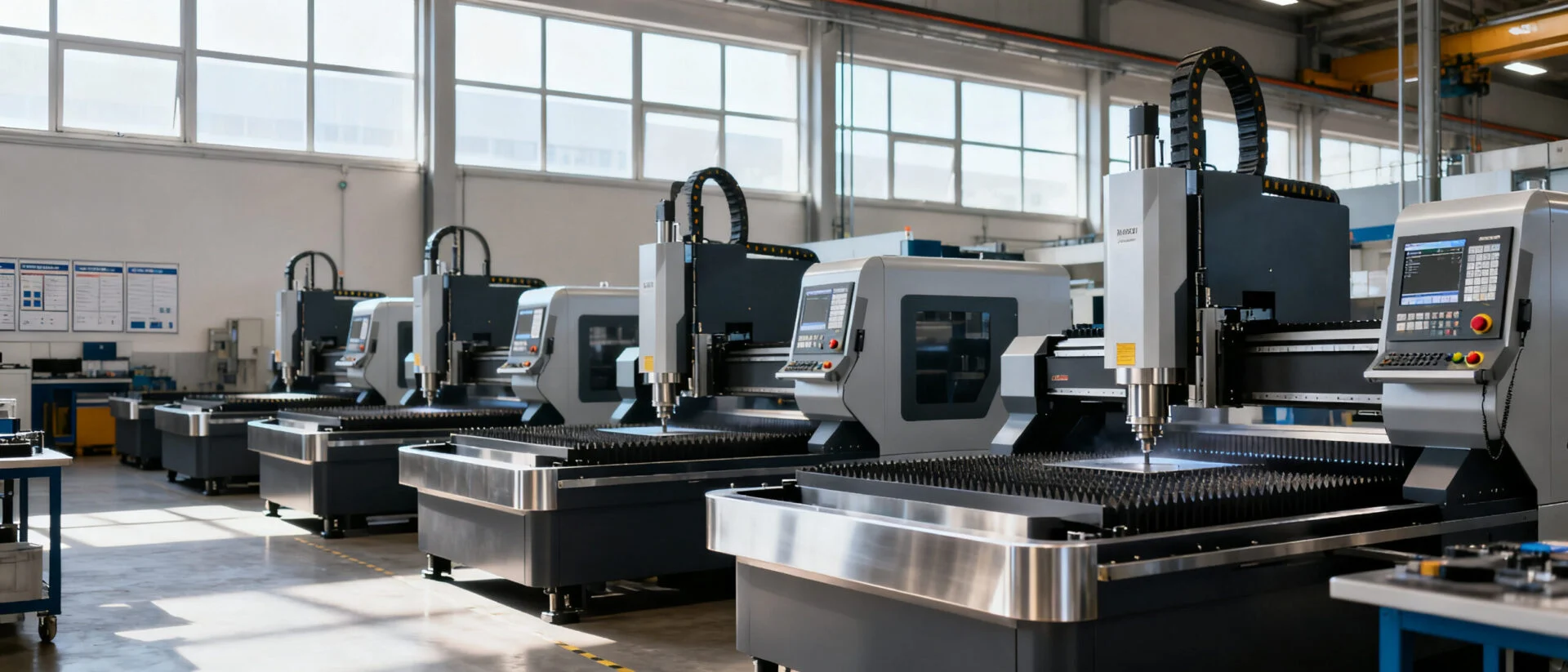 Automated industrial machinery in a modern manufacturing environment