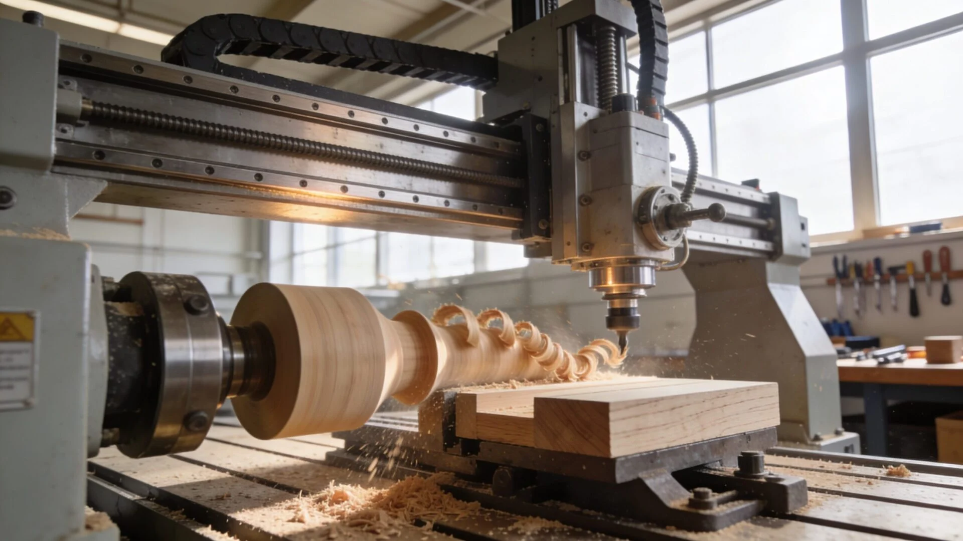 Automated wood turning machine operation