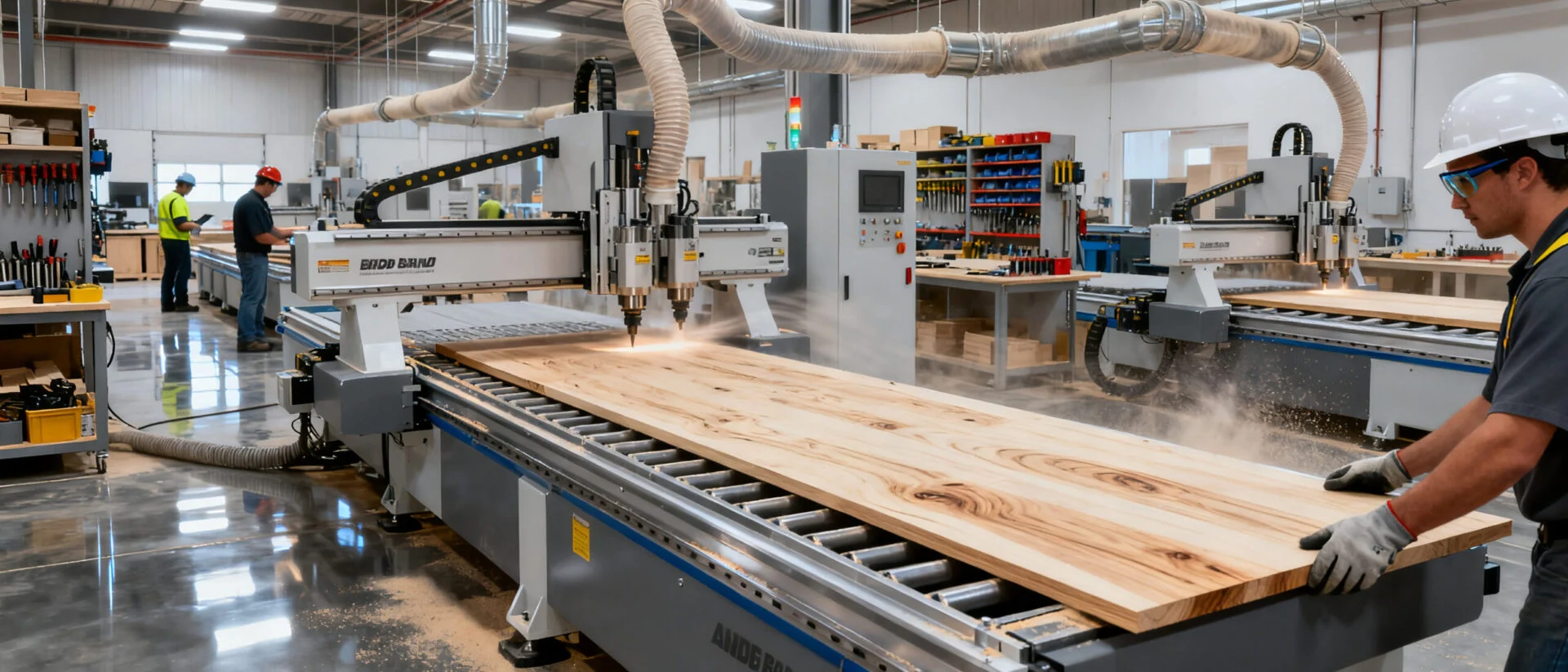 Automated woodworking production line