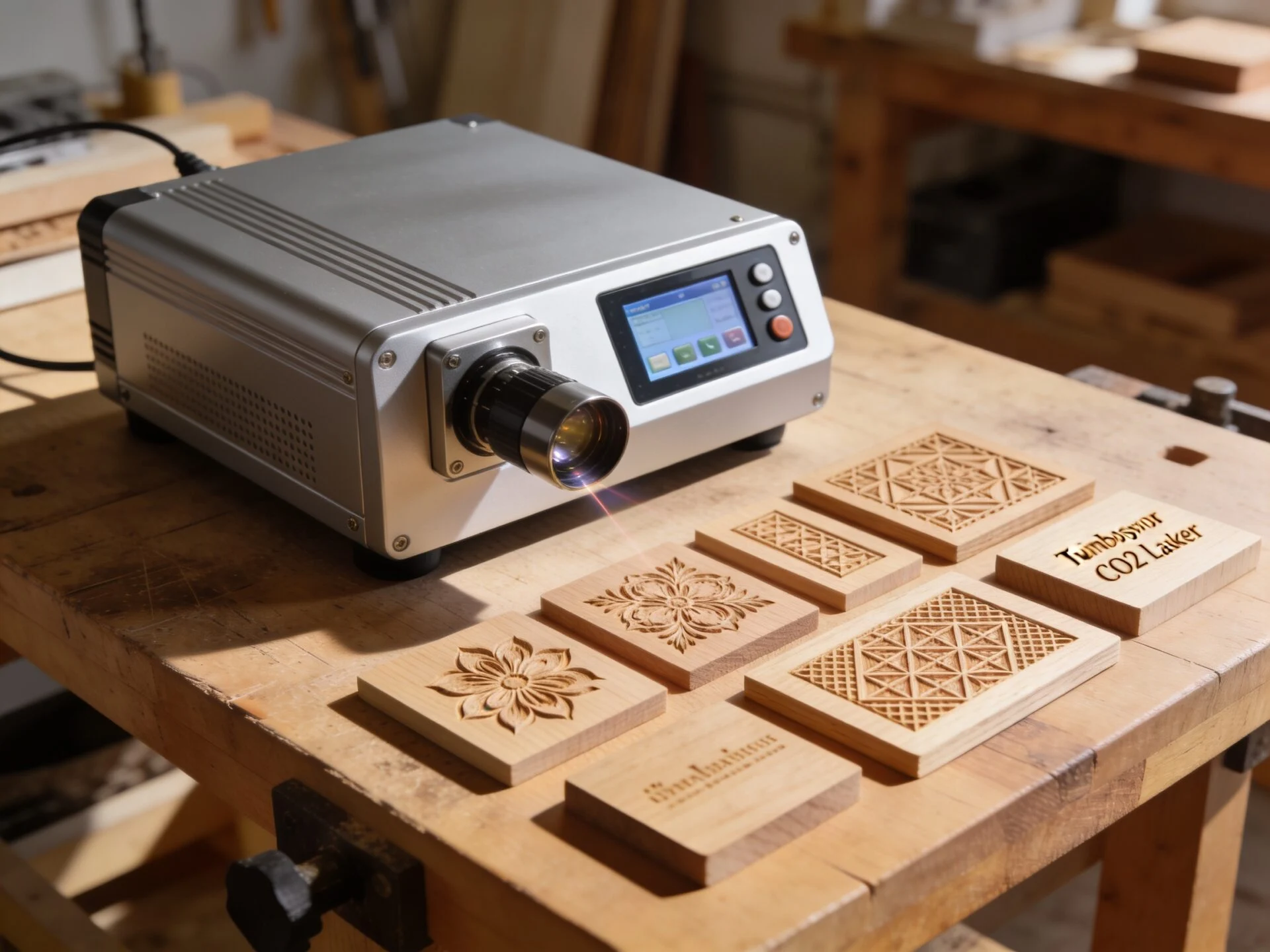 Benchtop CO2 laser marker for wood and boutique crafts
