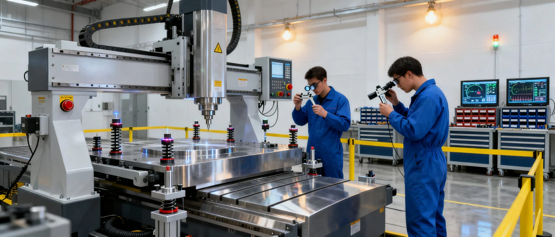 Certified 4-axis CNC router undergoing strict quality assurance testing at ProMach facility