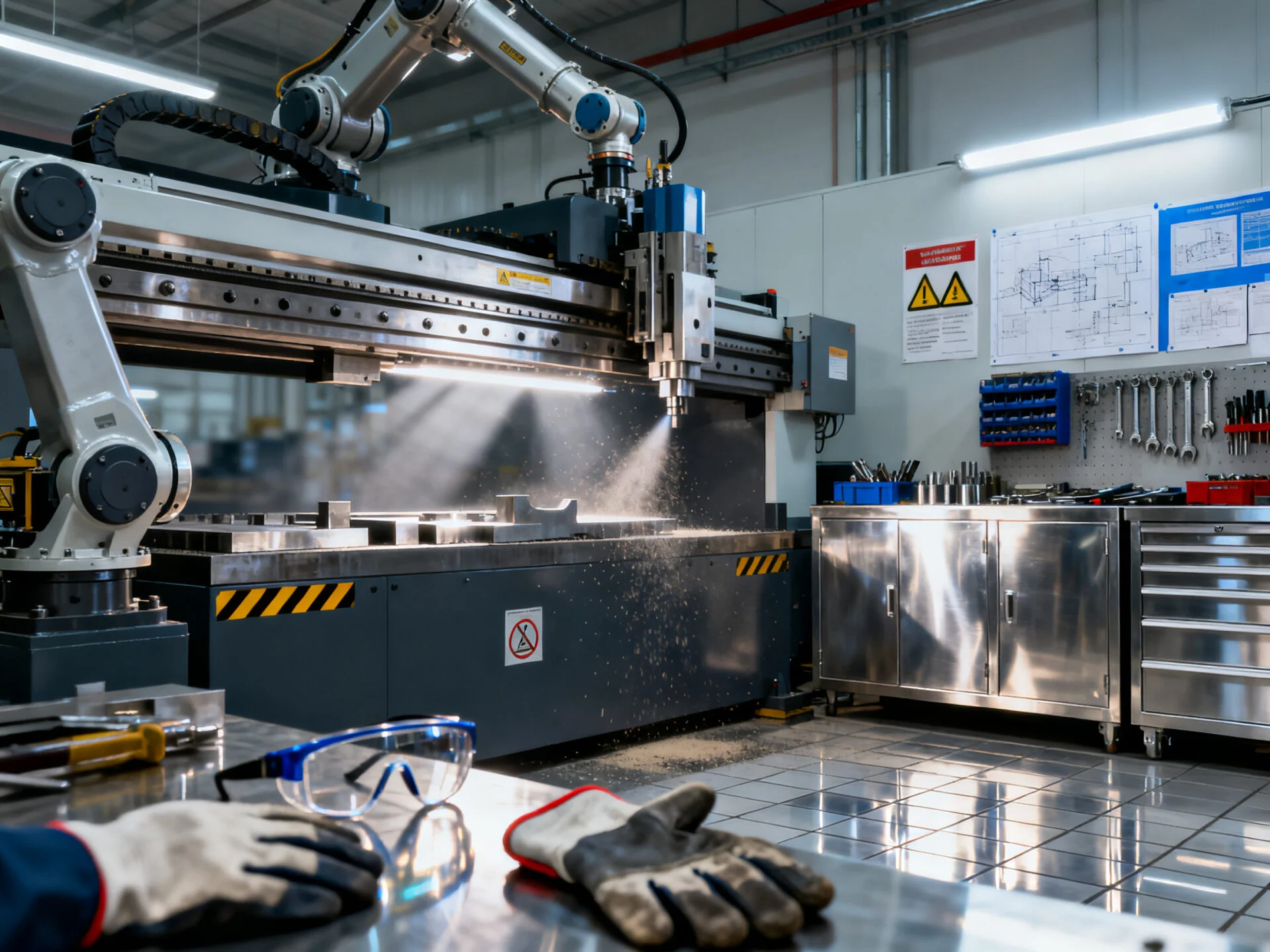 CNC bending machine in a metal fabrication environment