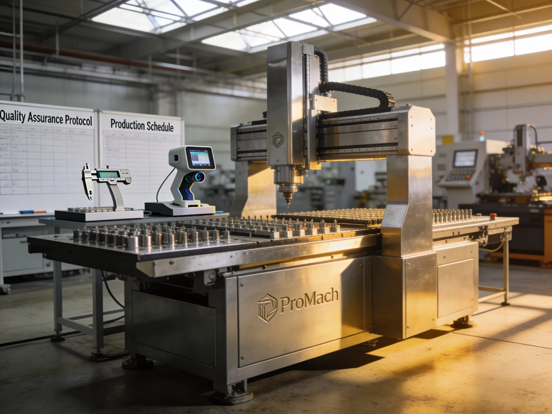 CNC equipment prepared for quality inspection and production readiness