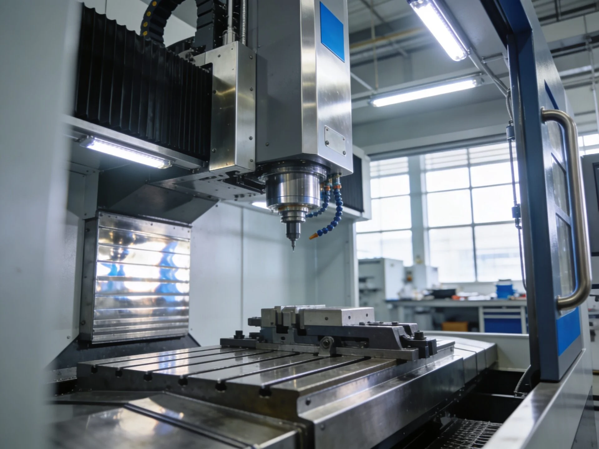 CNC machining center in a production environment