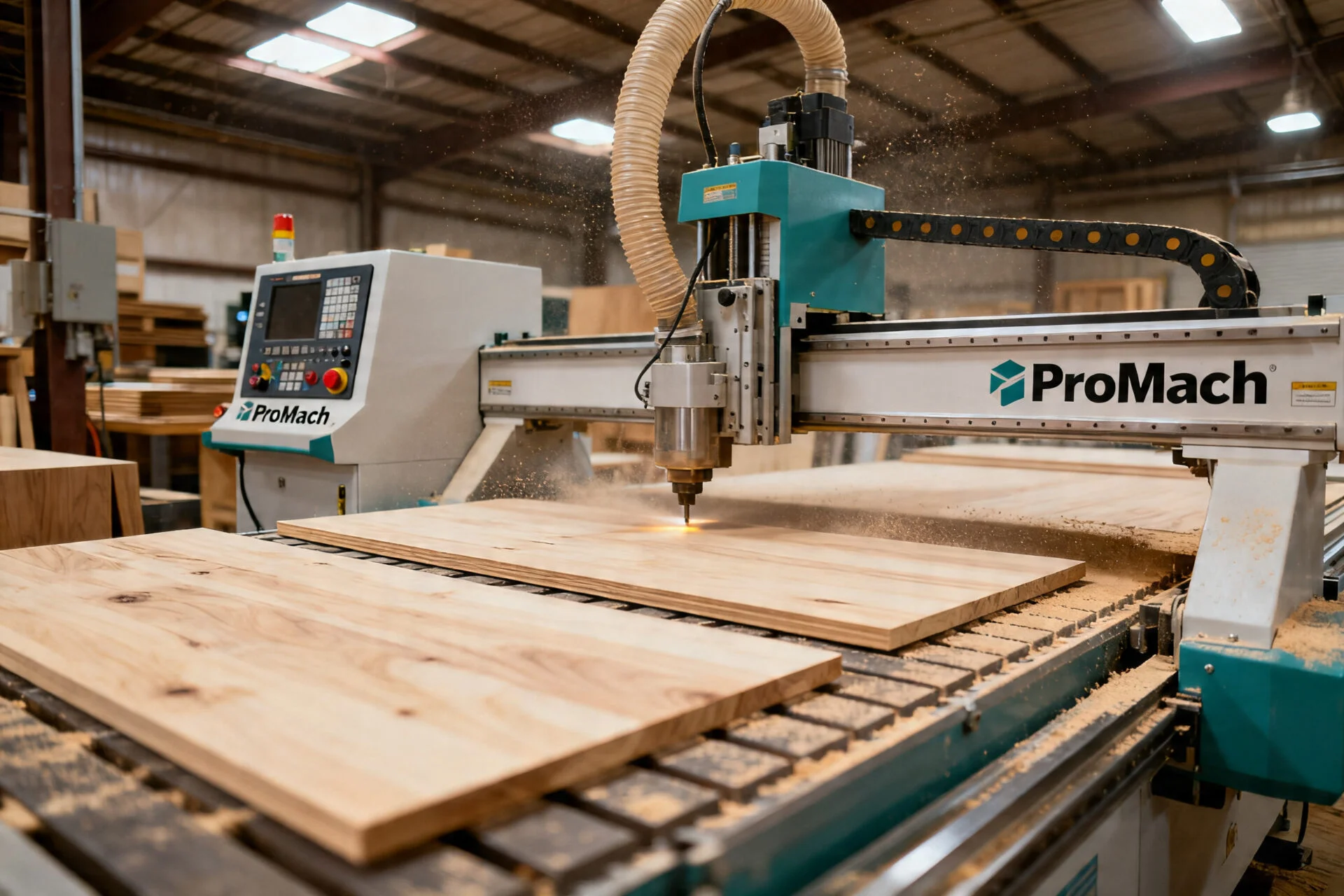 CNC panel sizing and processing equipment for wood manufacturing