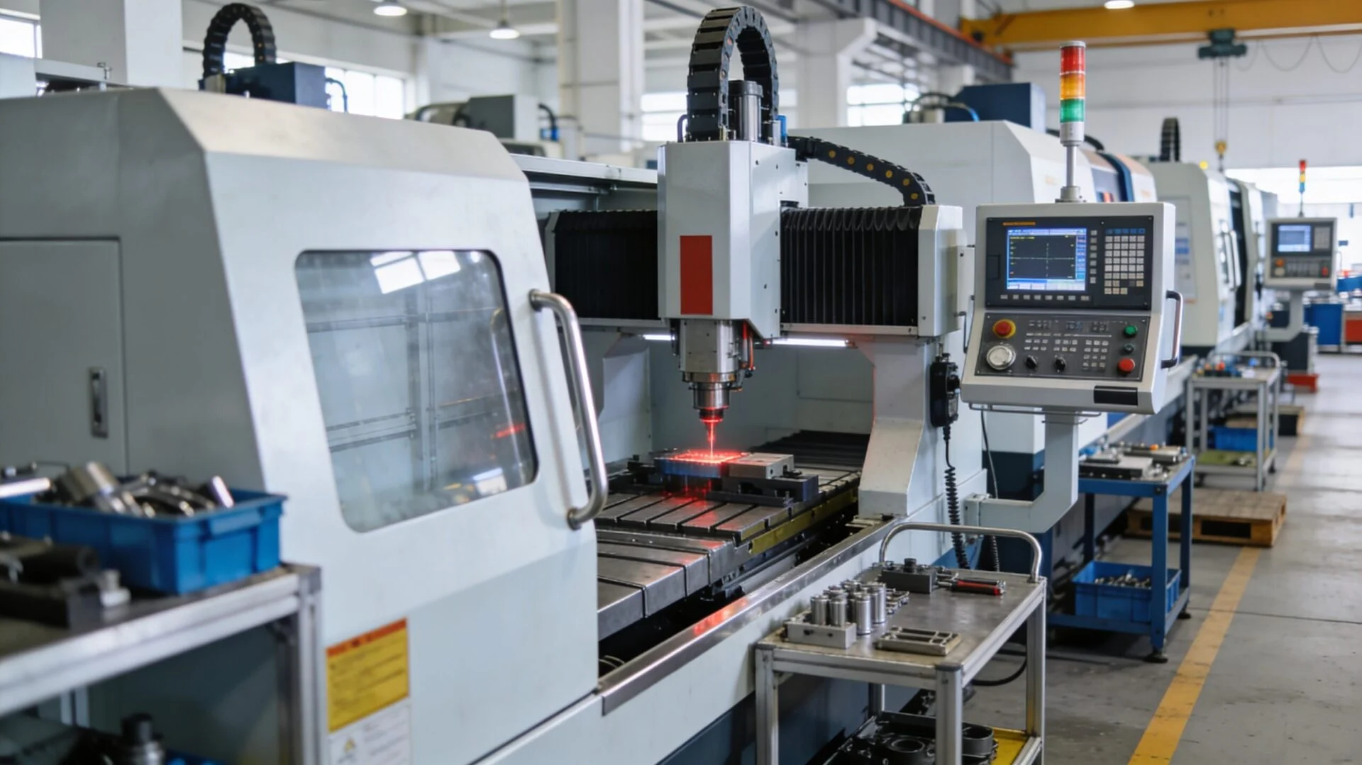 Custom CNC routing and laser cutting machine assembly line