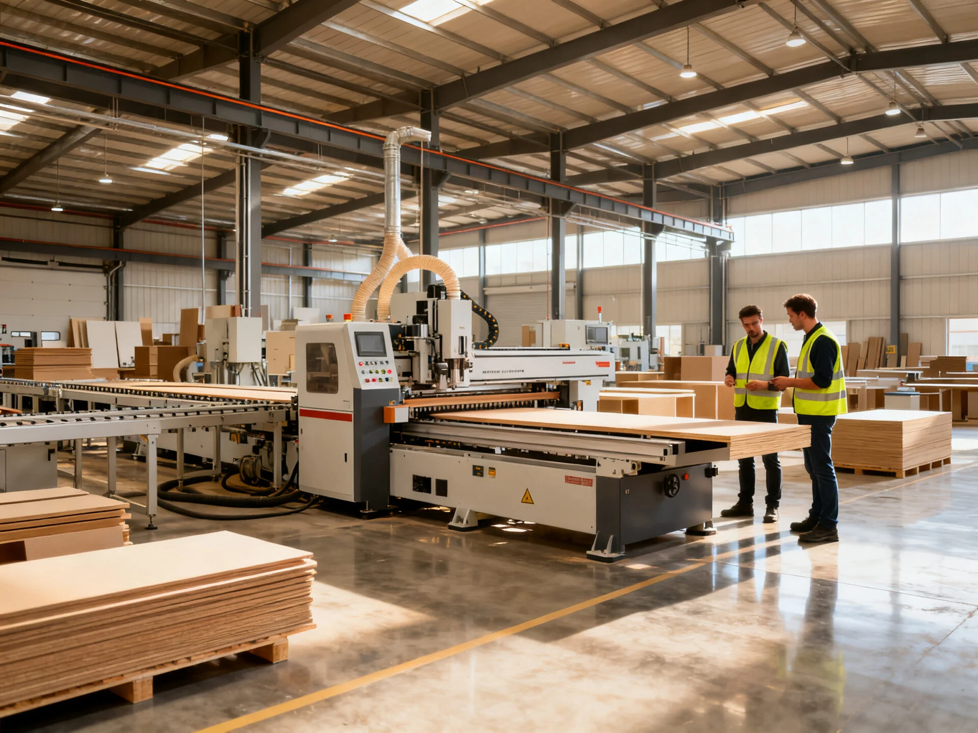 Custom OEM edge banding machine integrated into a panel furniture production line