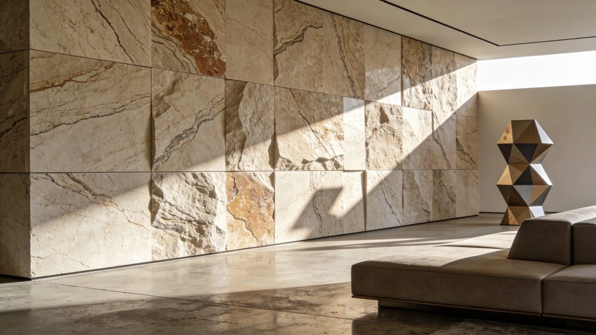 Decorative stone panel and feature wall case
