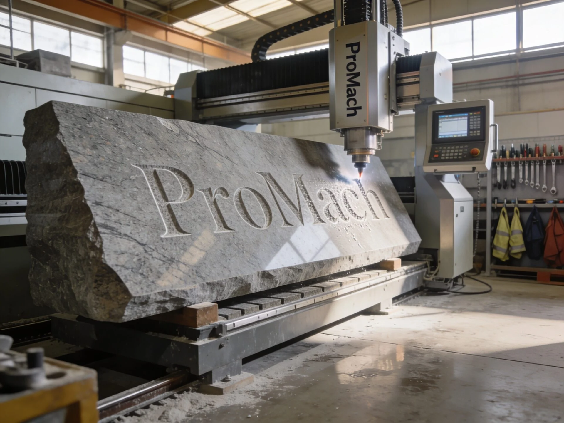 Granite text engraving project