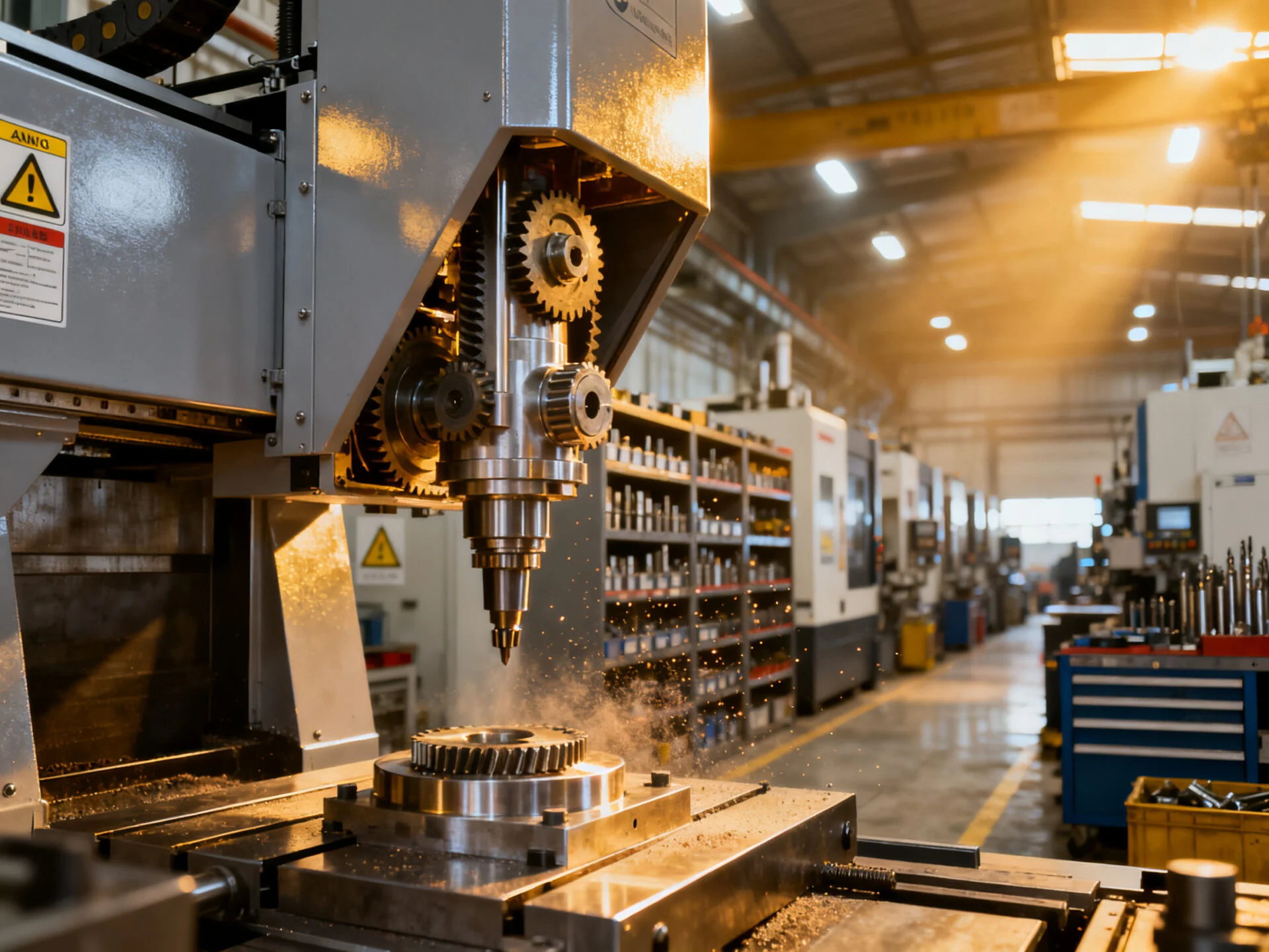 High Efficiency Automatic Tool Change CNC Router on production floor