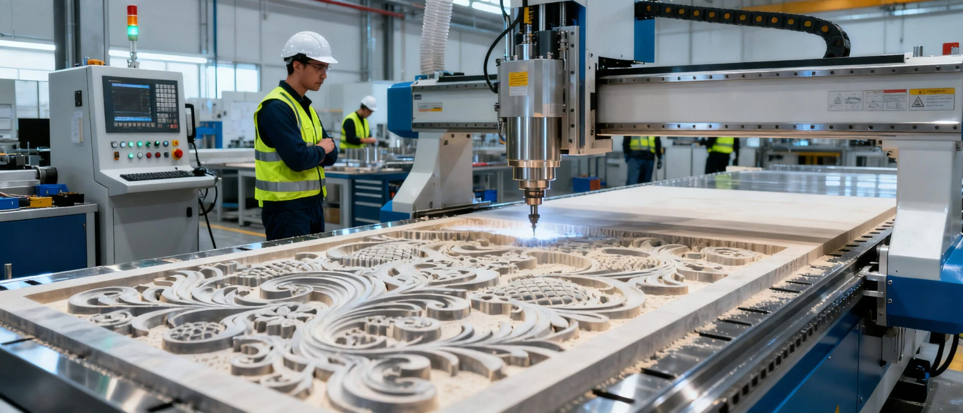 High-precision 3D CNC router manufacturing and quality inspection process at ProMach