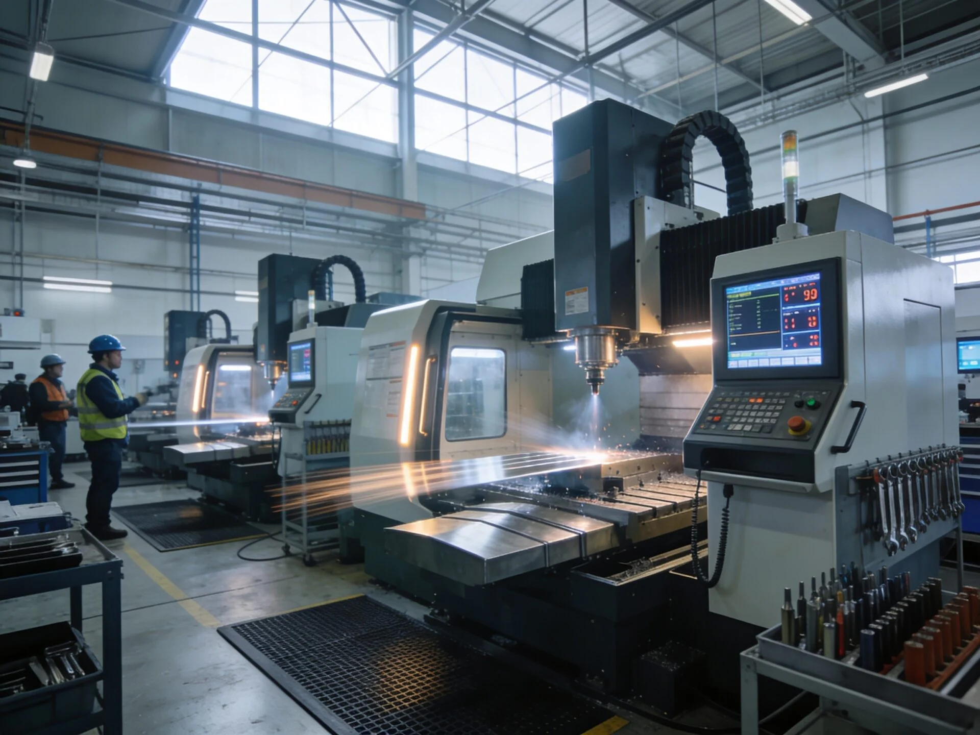 High-precision CNC machining in a modern production environment