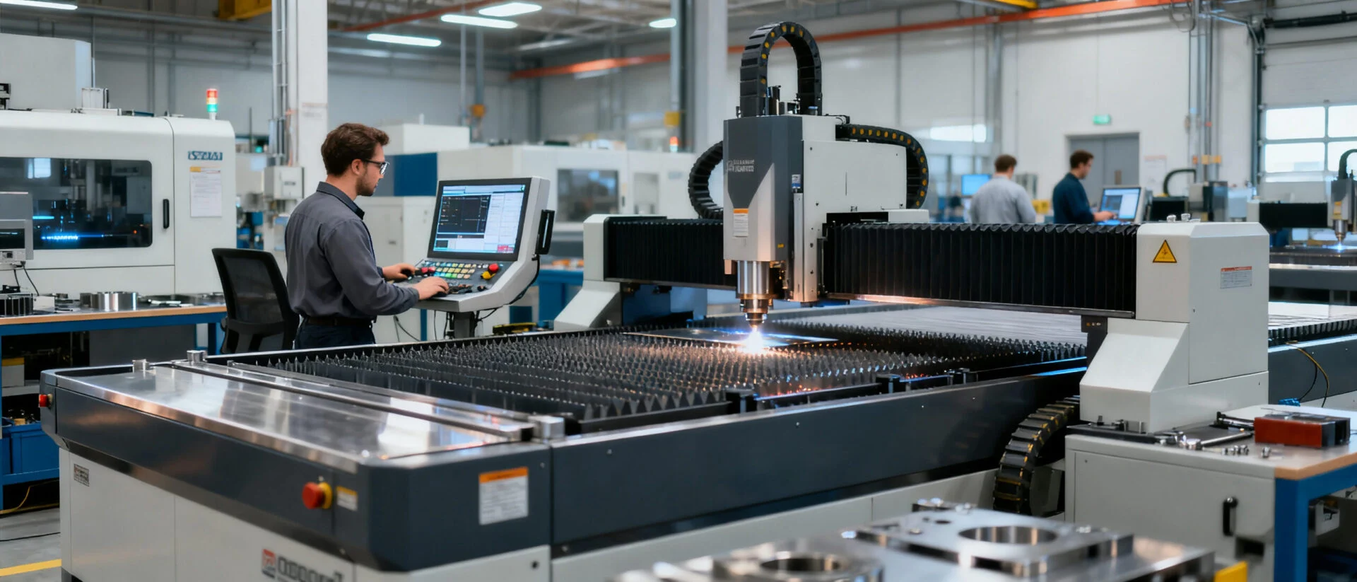 High-precision laser and CNC systems operating in an industrial environment