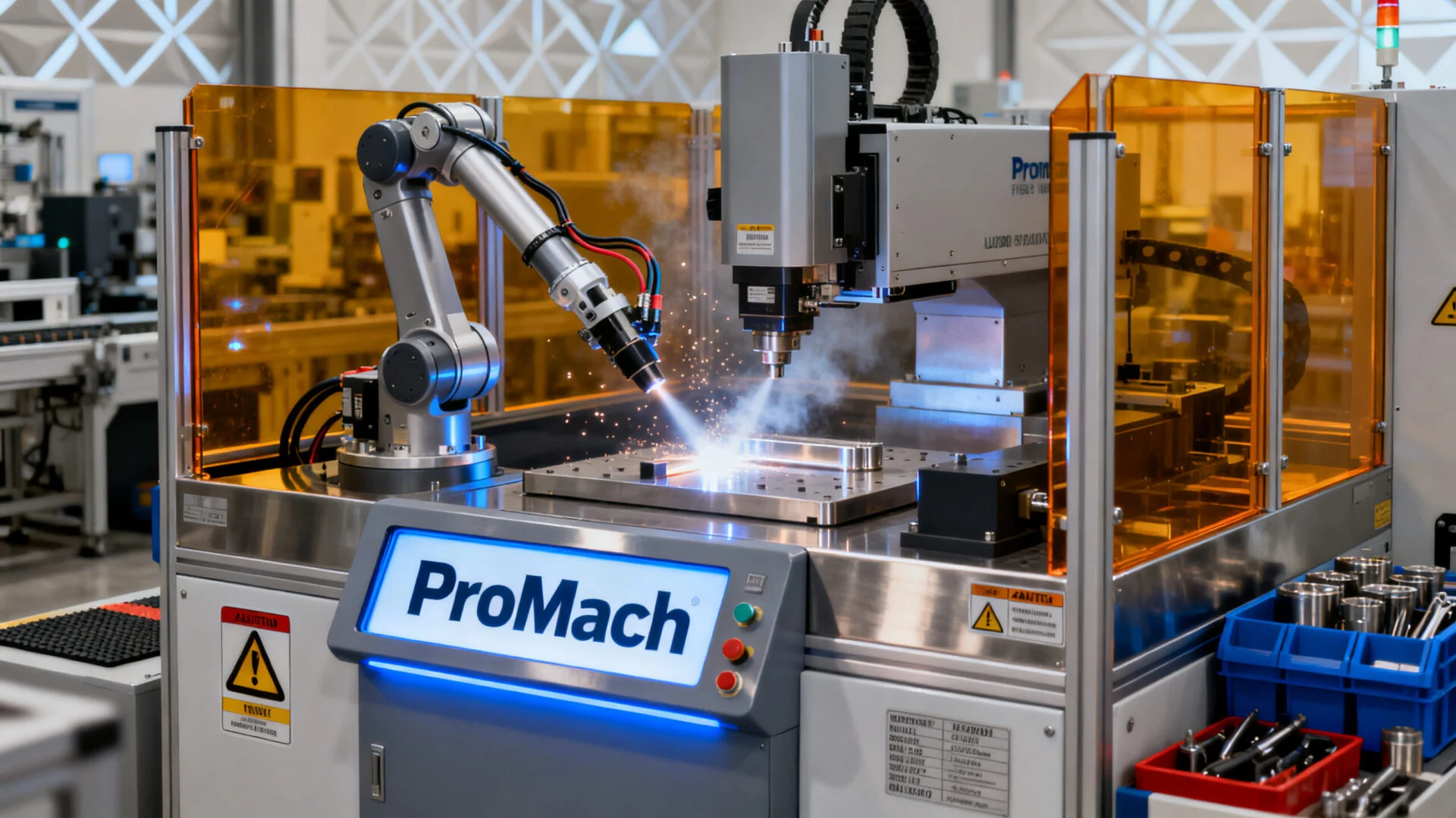 High-precision laser welding system in an industrial manufacturing facility