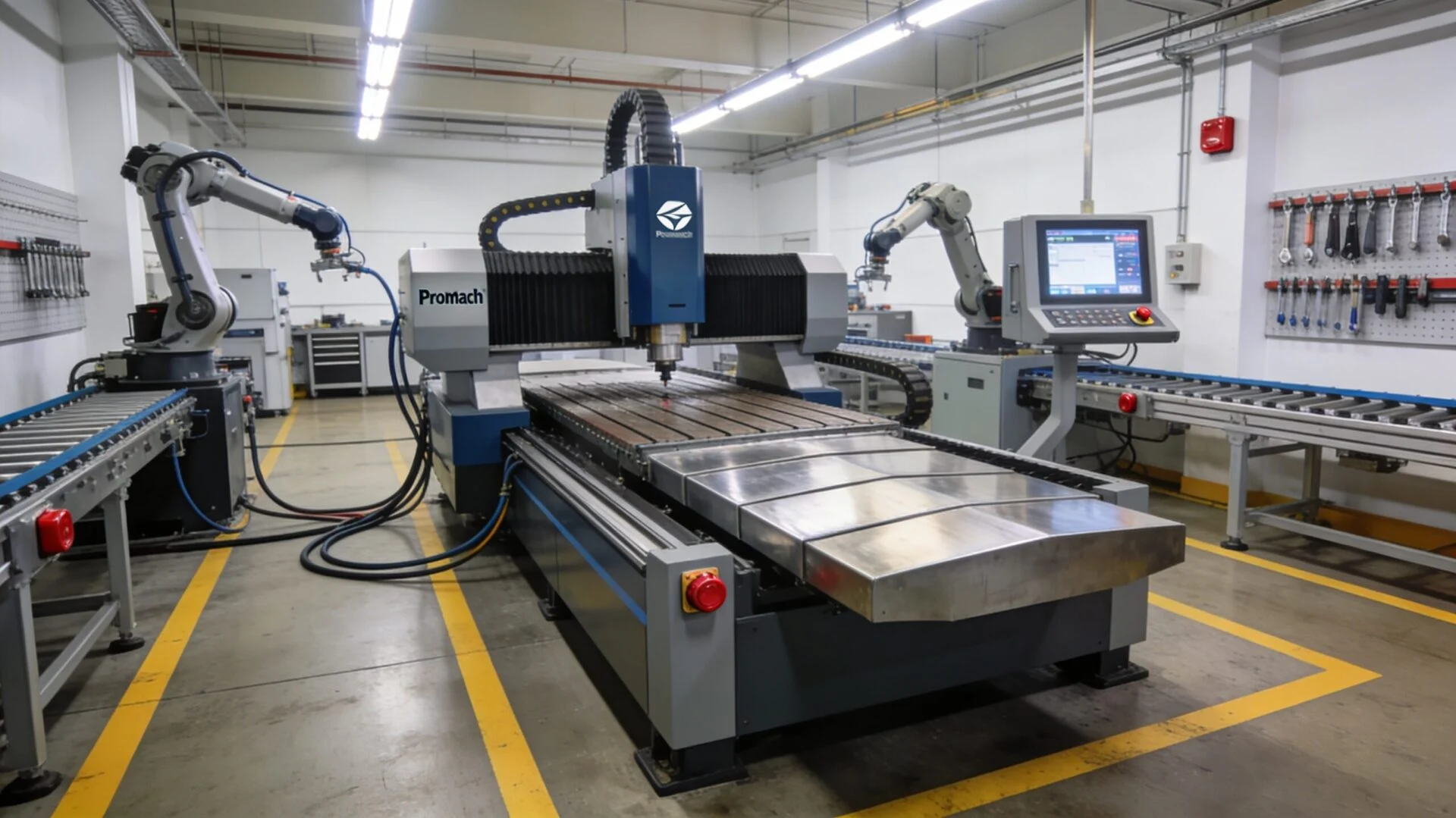 Industrial fabrication environment with precision equipment