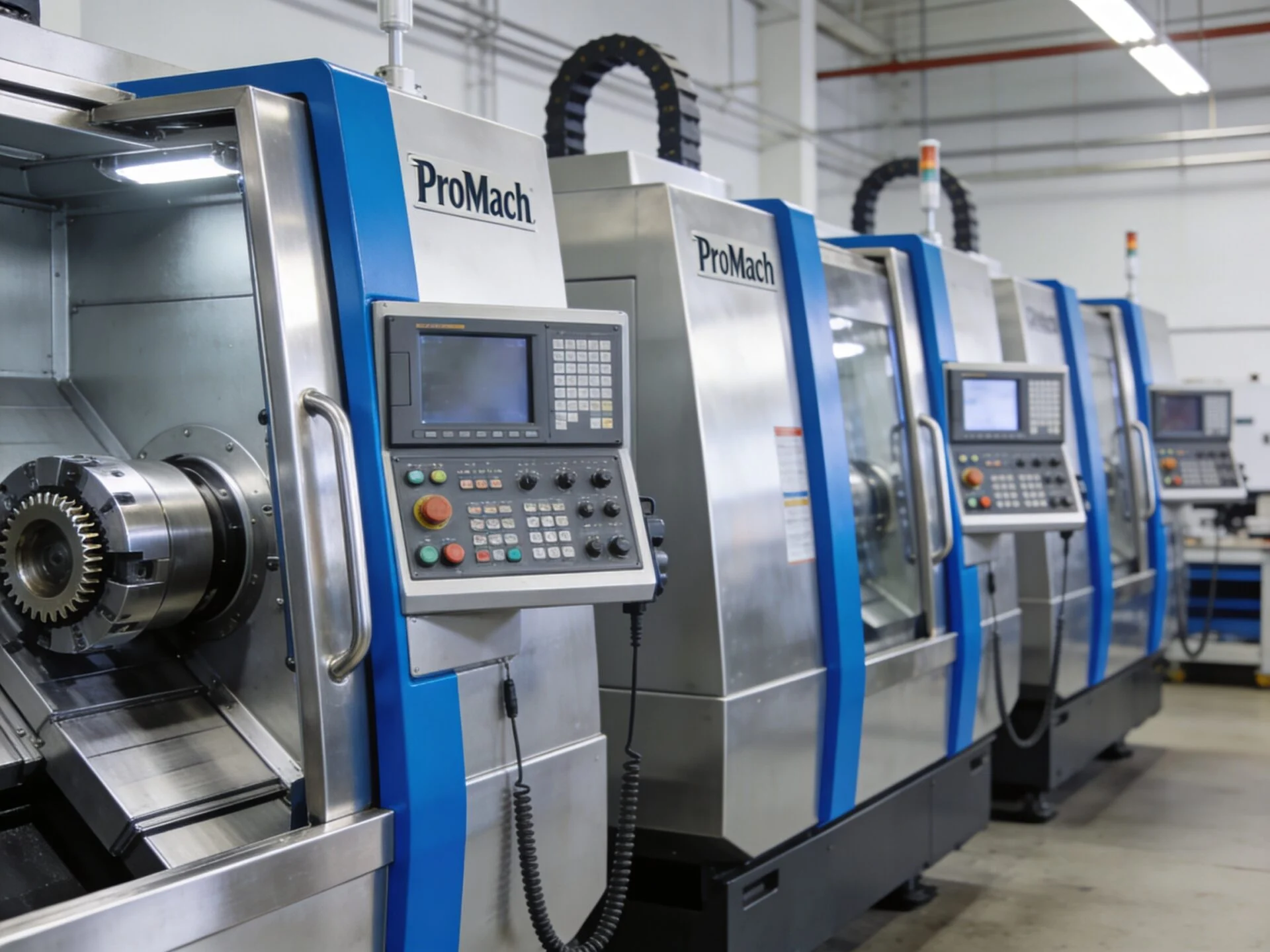 Industrial fabrication equipment in a production environment