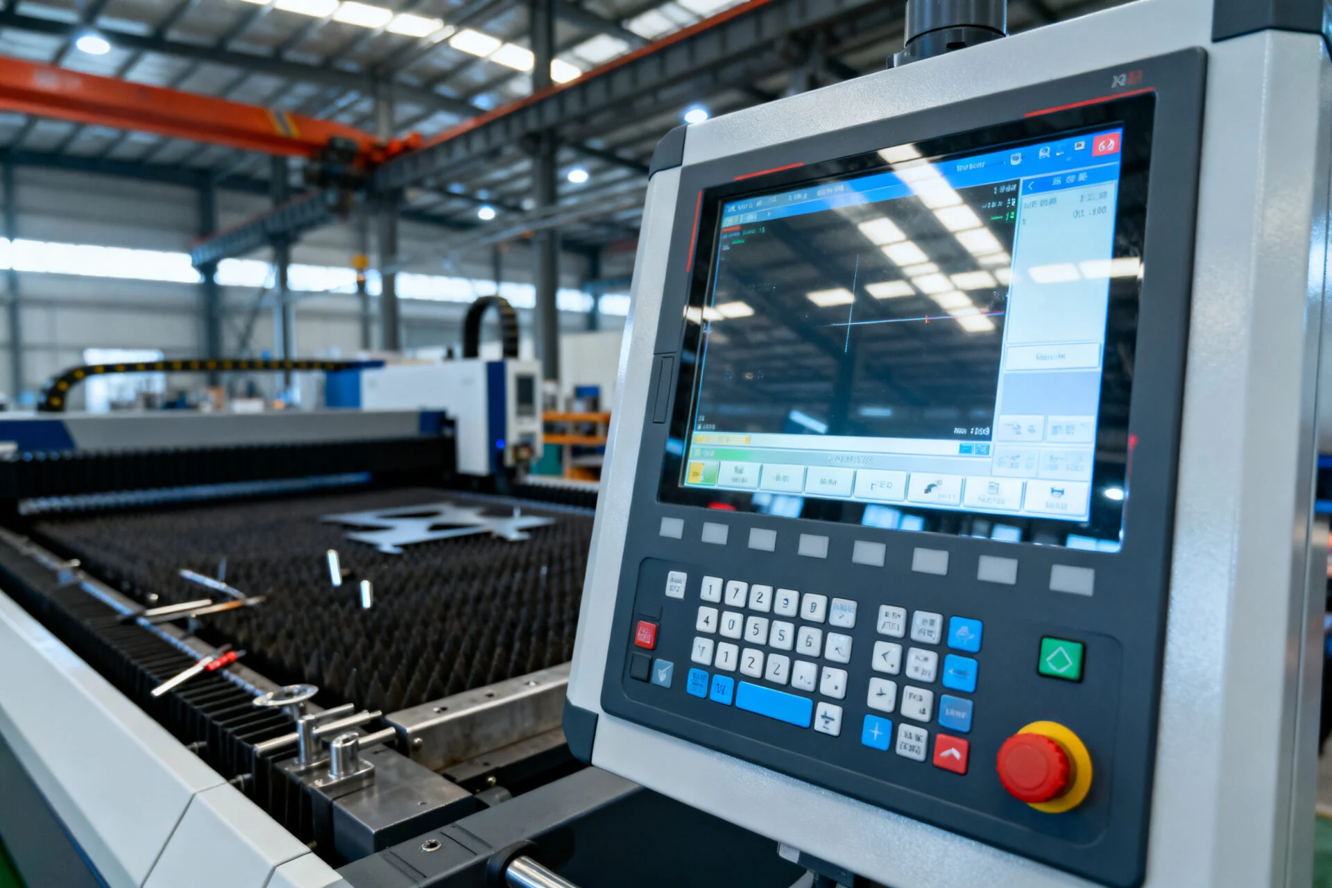 Industrial fiber laser cutter CNC control screen