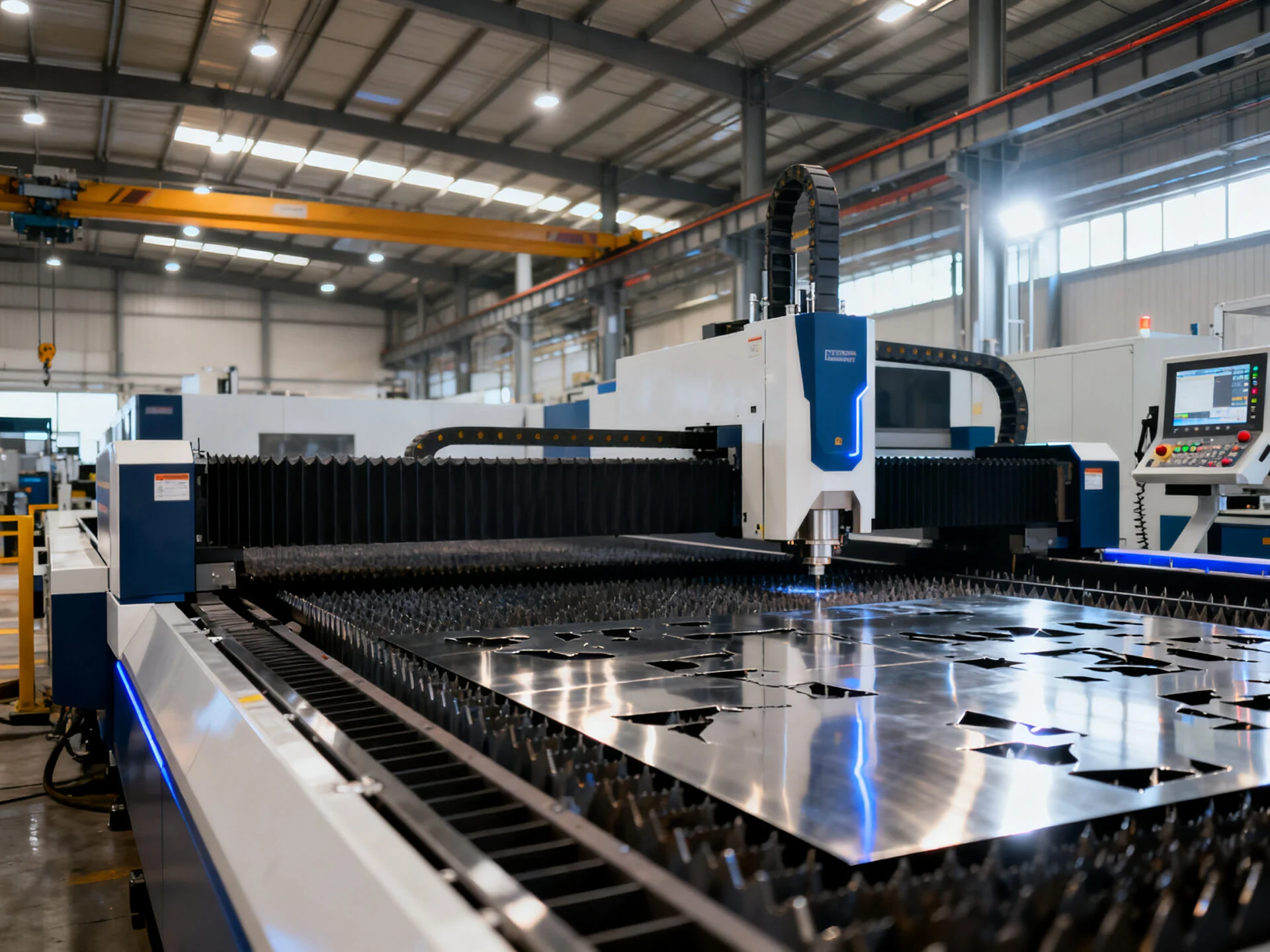 Industrial fiber laser cutting system for production environments