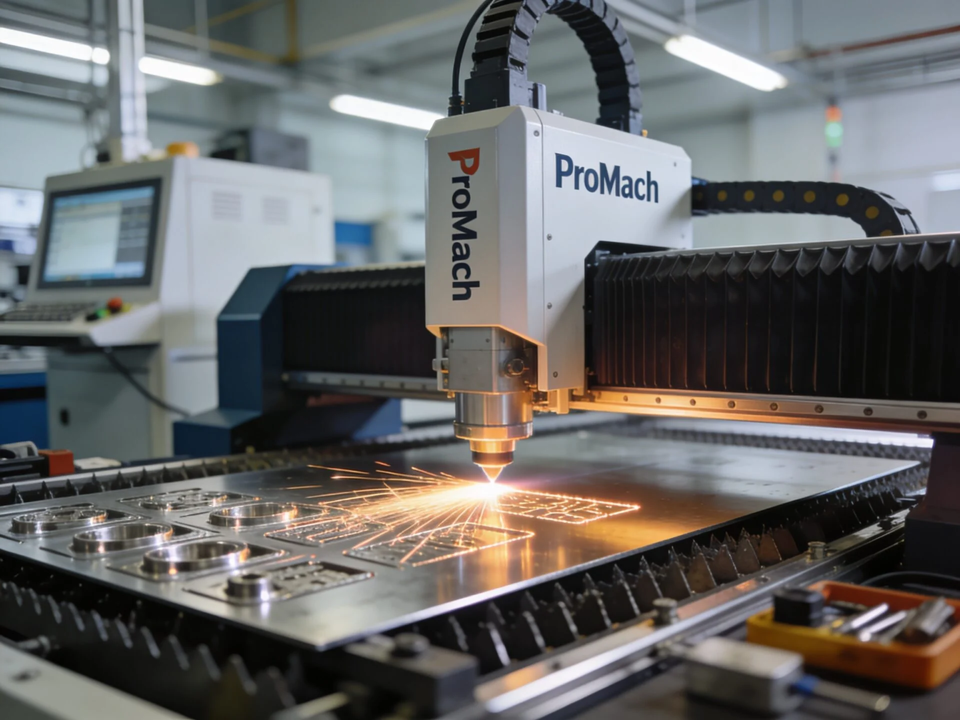 Industrial laser engraving machine processing high-precision metal components