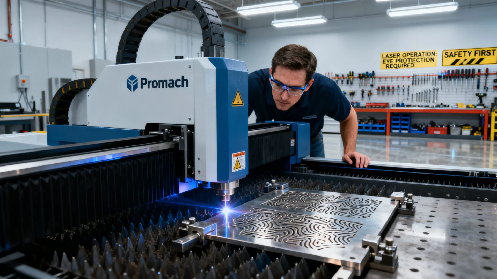 Industrial laser engraving process on metal components