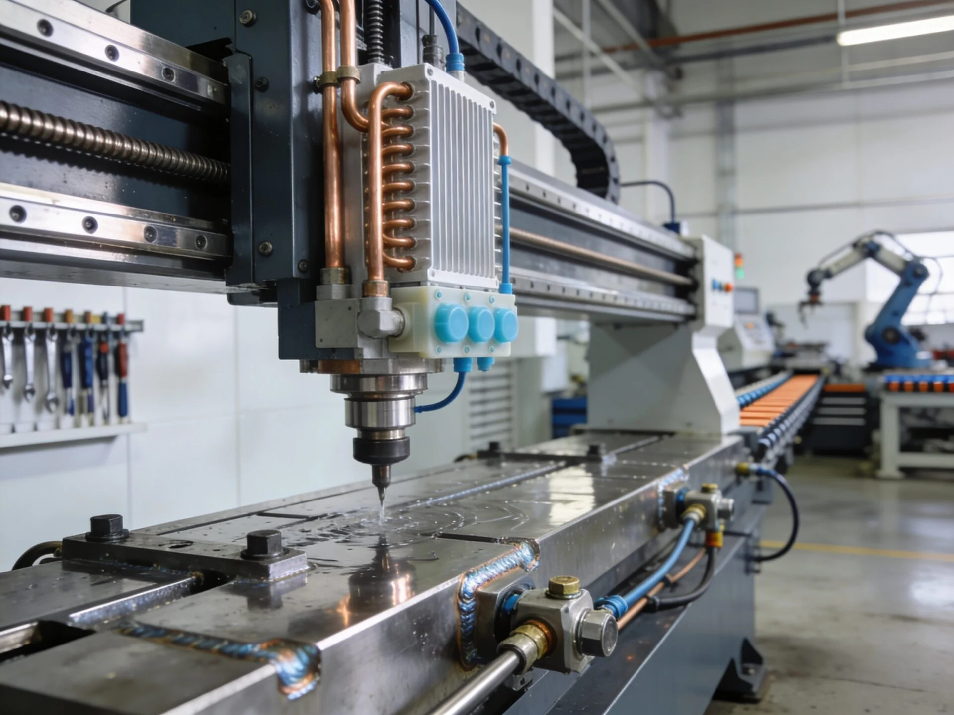 Industrial spindle rail cooling system overview