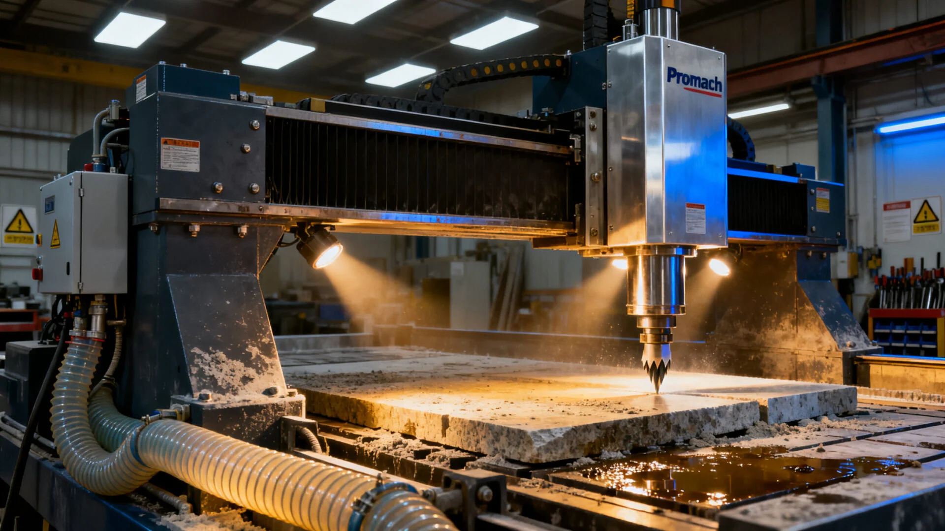 Industrial stone CNC machinery in production