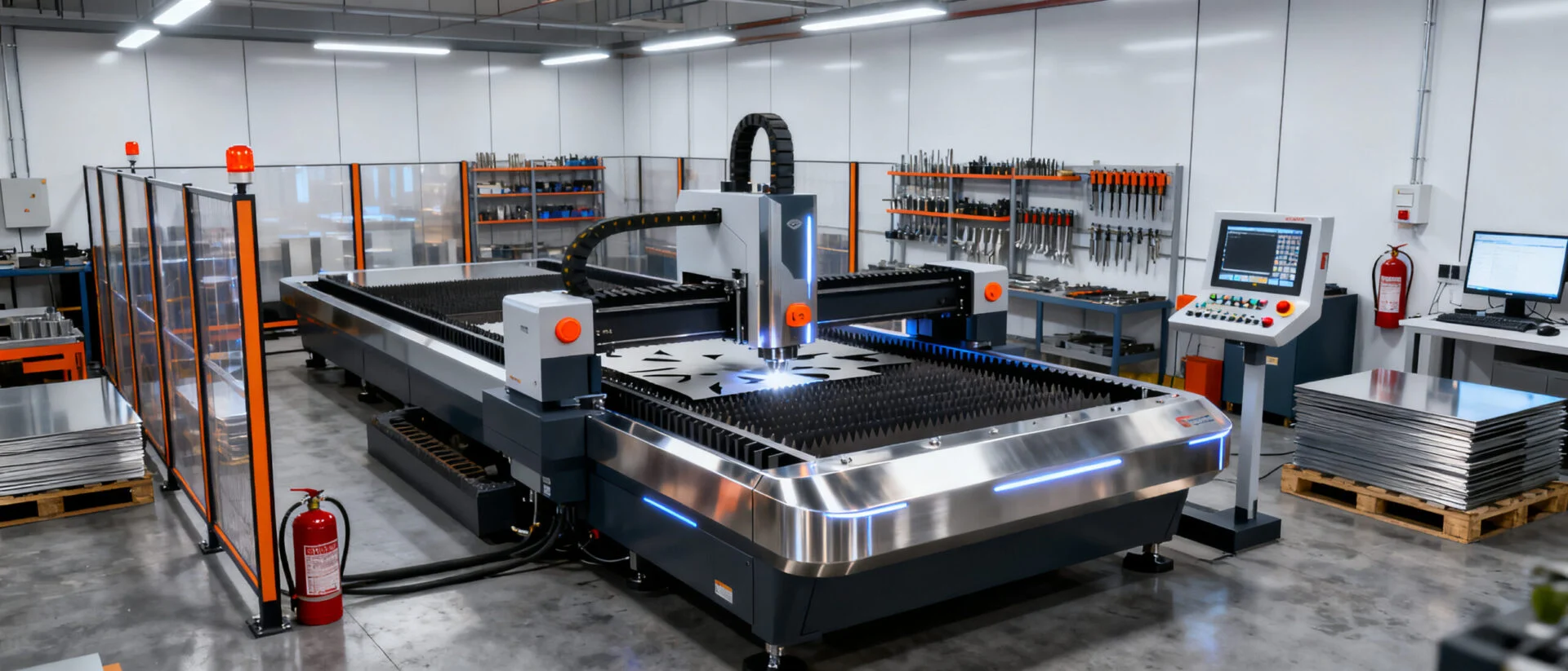Laser cutting machine setup