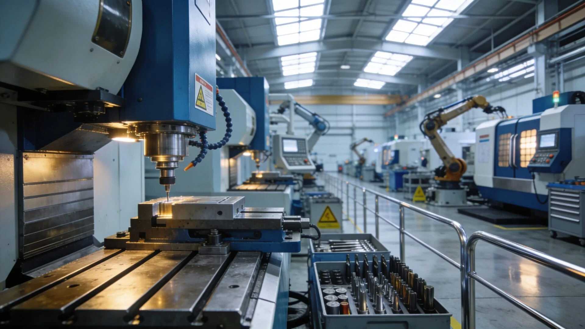 Manufacturing floor with precision equipment and quality-focused production