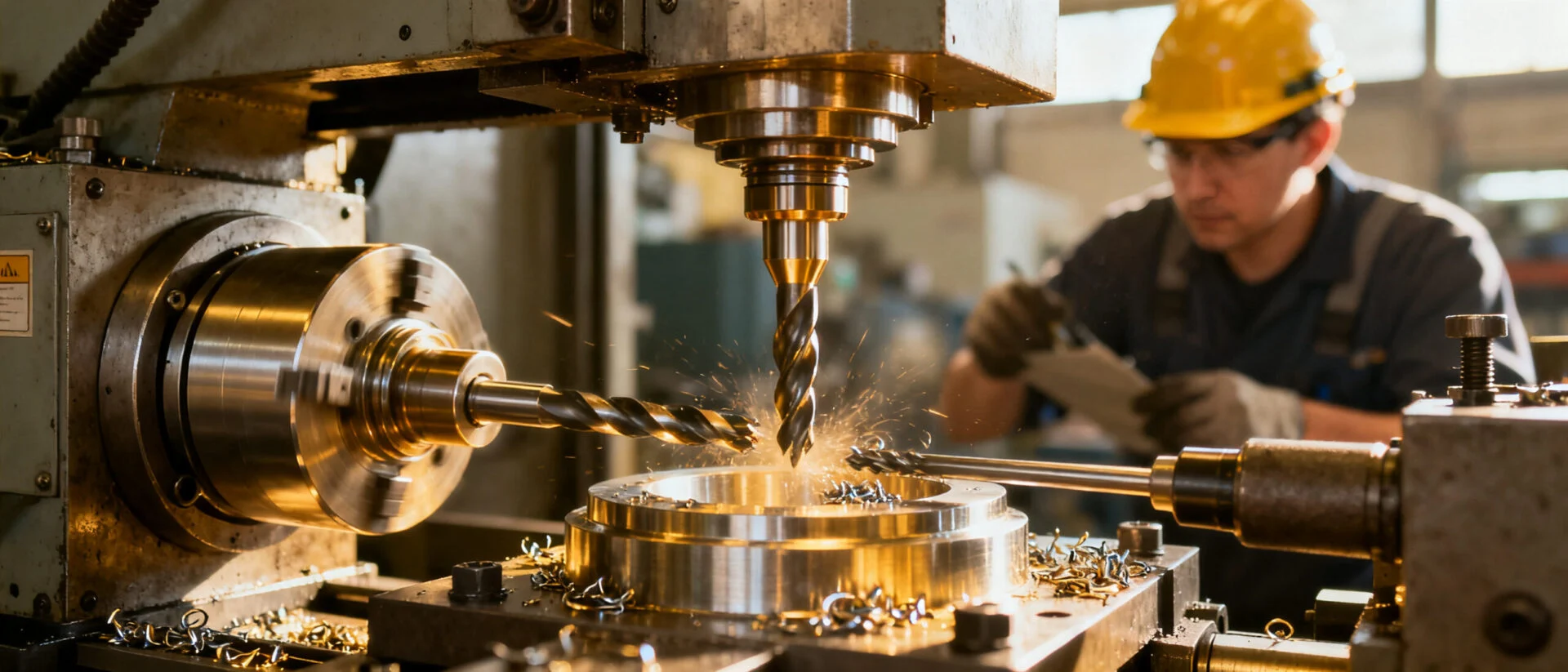 Manufacturing process image showing industrial cutting and fabrication