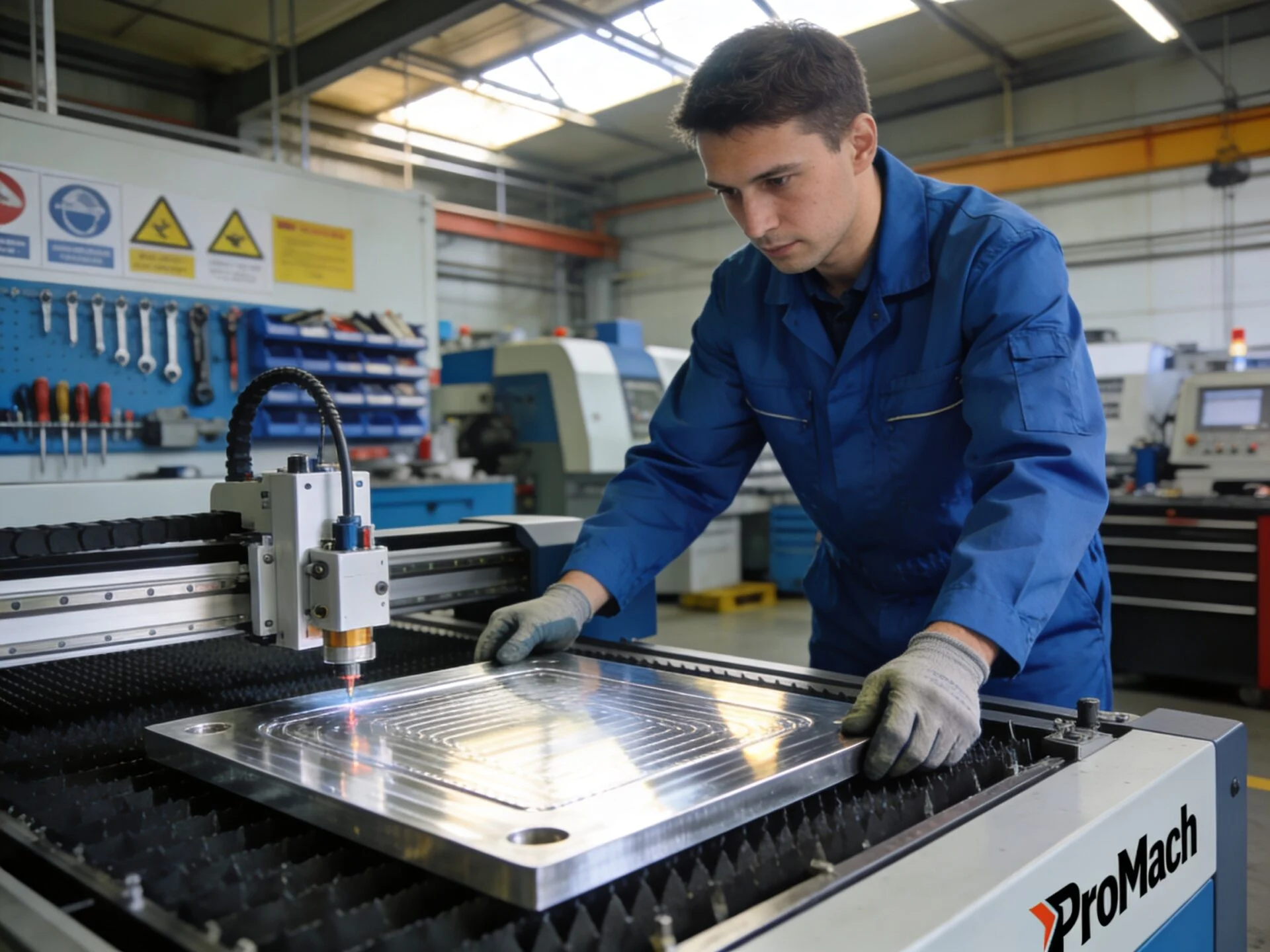 Material setup on laser bed