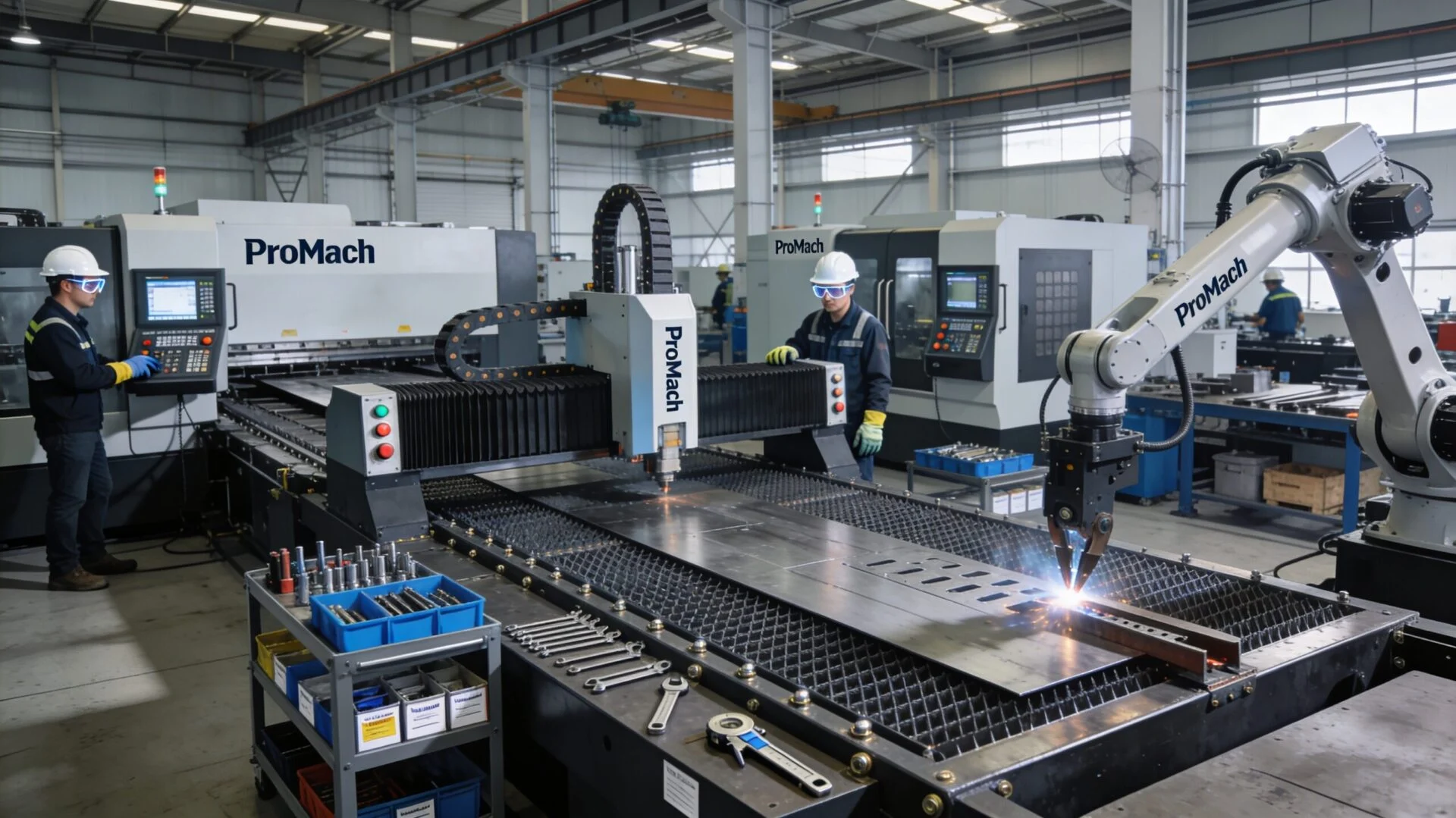 Metal fabrication workflow in a modern industrial facility