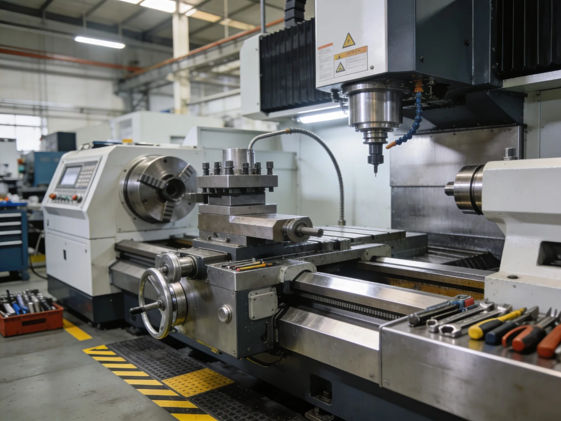 Modern CNC machining center for custom configuration and production workflows