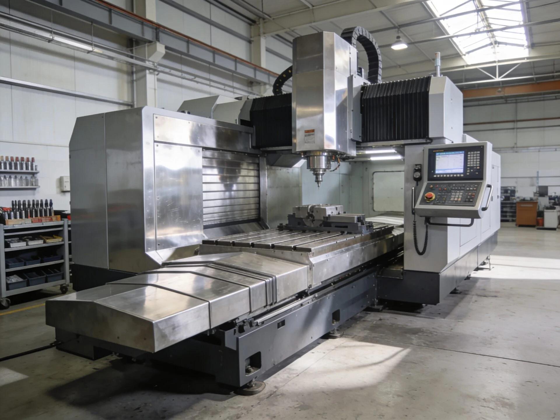 Modern machining center in a production environment