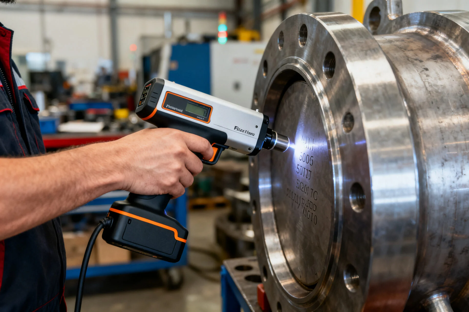 Portable handheld fiber laser engraver