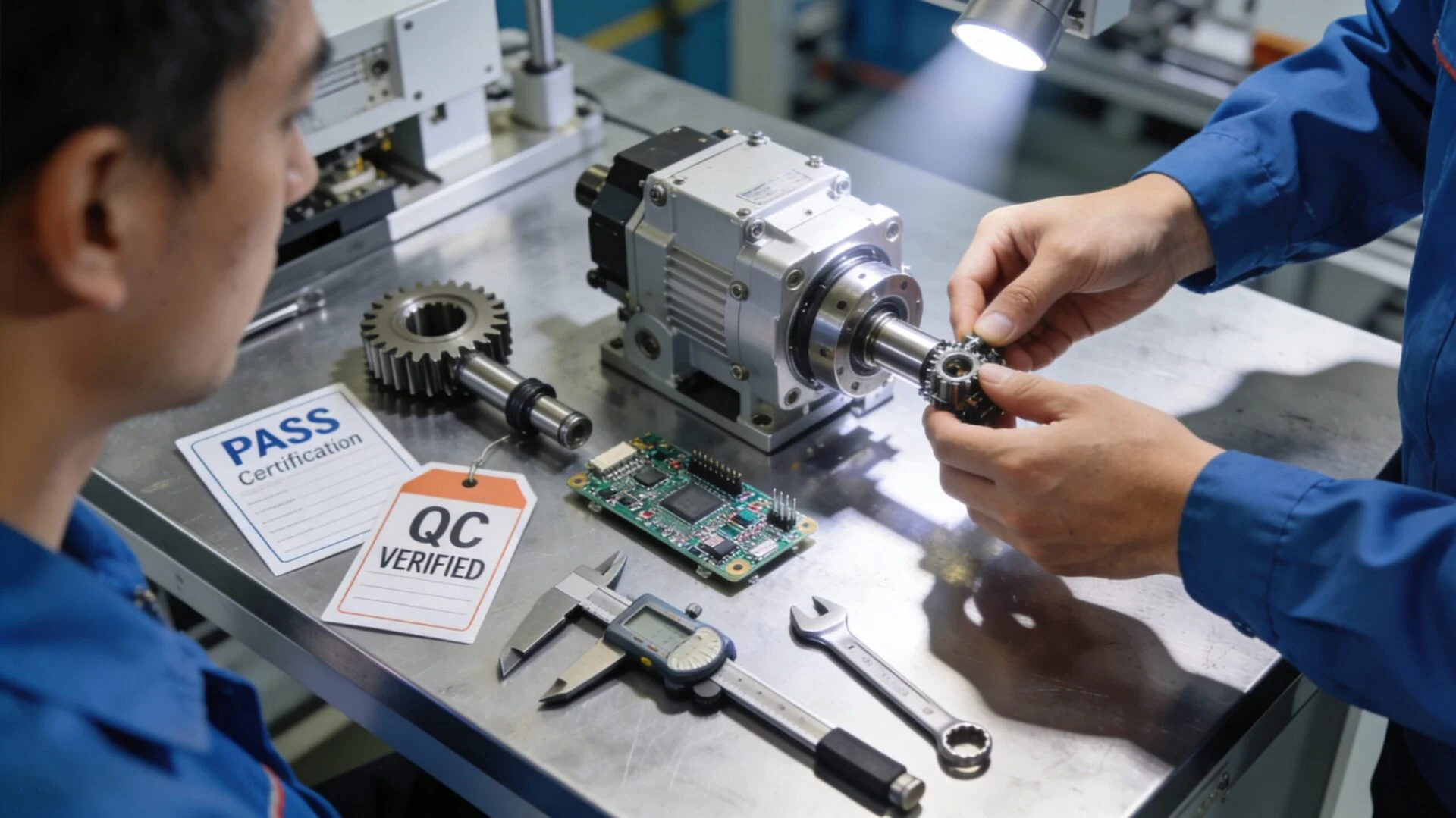 Precision assembly and quality inspection at ProMach CNC machine factory