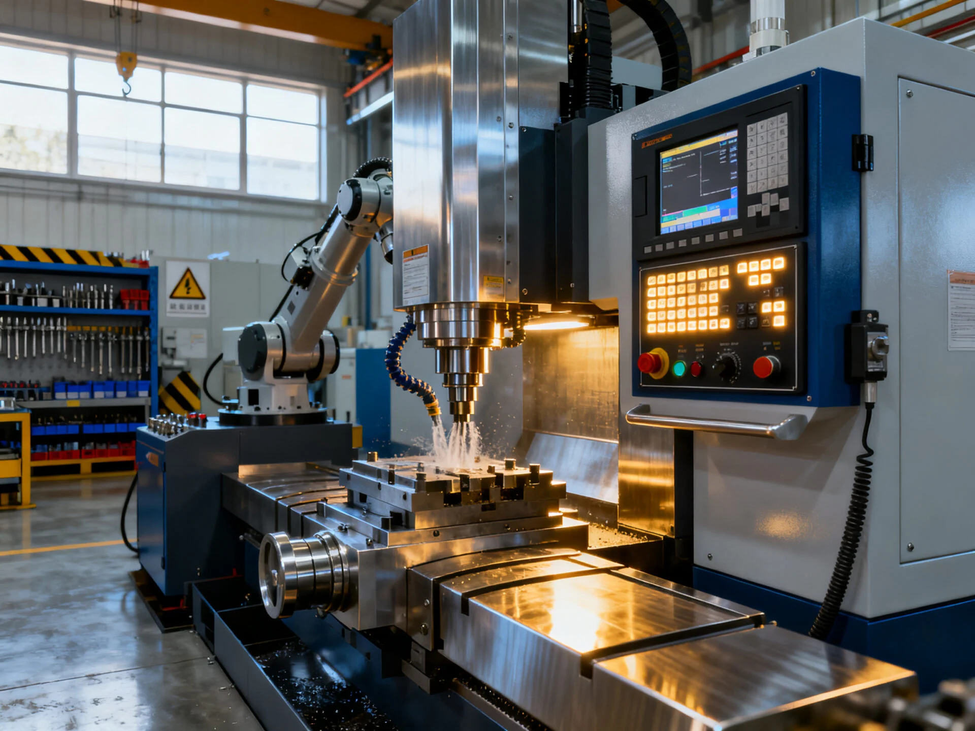 Precision CNC machining environment for custom manufacturing