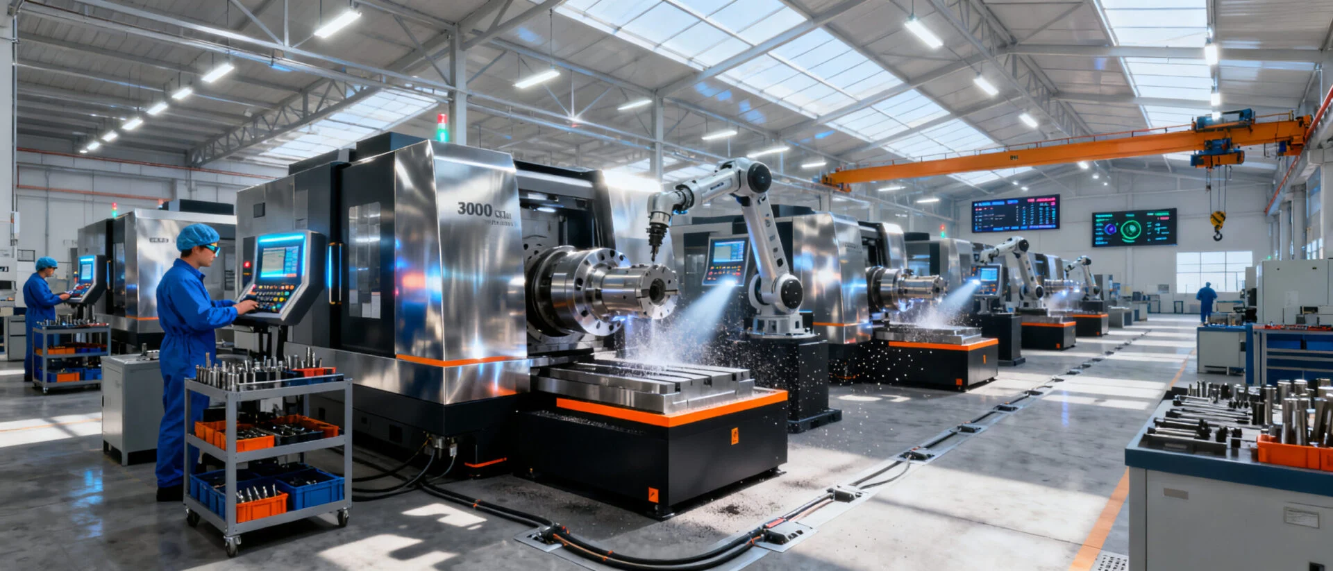 Precision CNC machining facility for OEM and ODM manufacturing