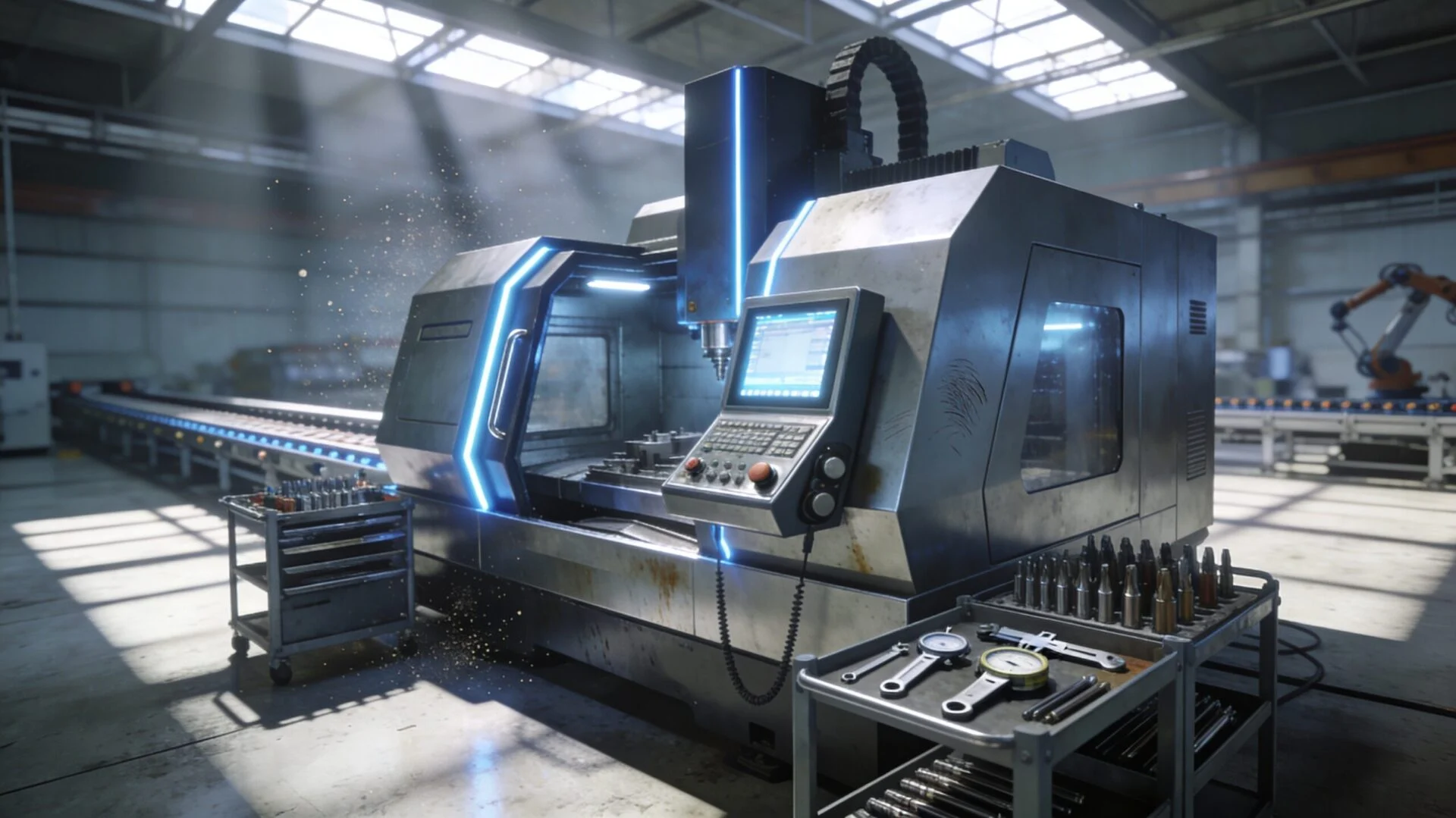 Precision CNC machining facility with advanced equipment