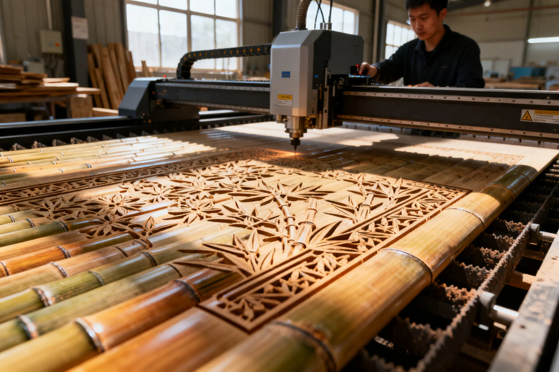 Precision CO2 laser marking on organic wood material