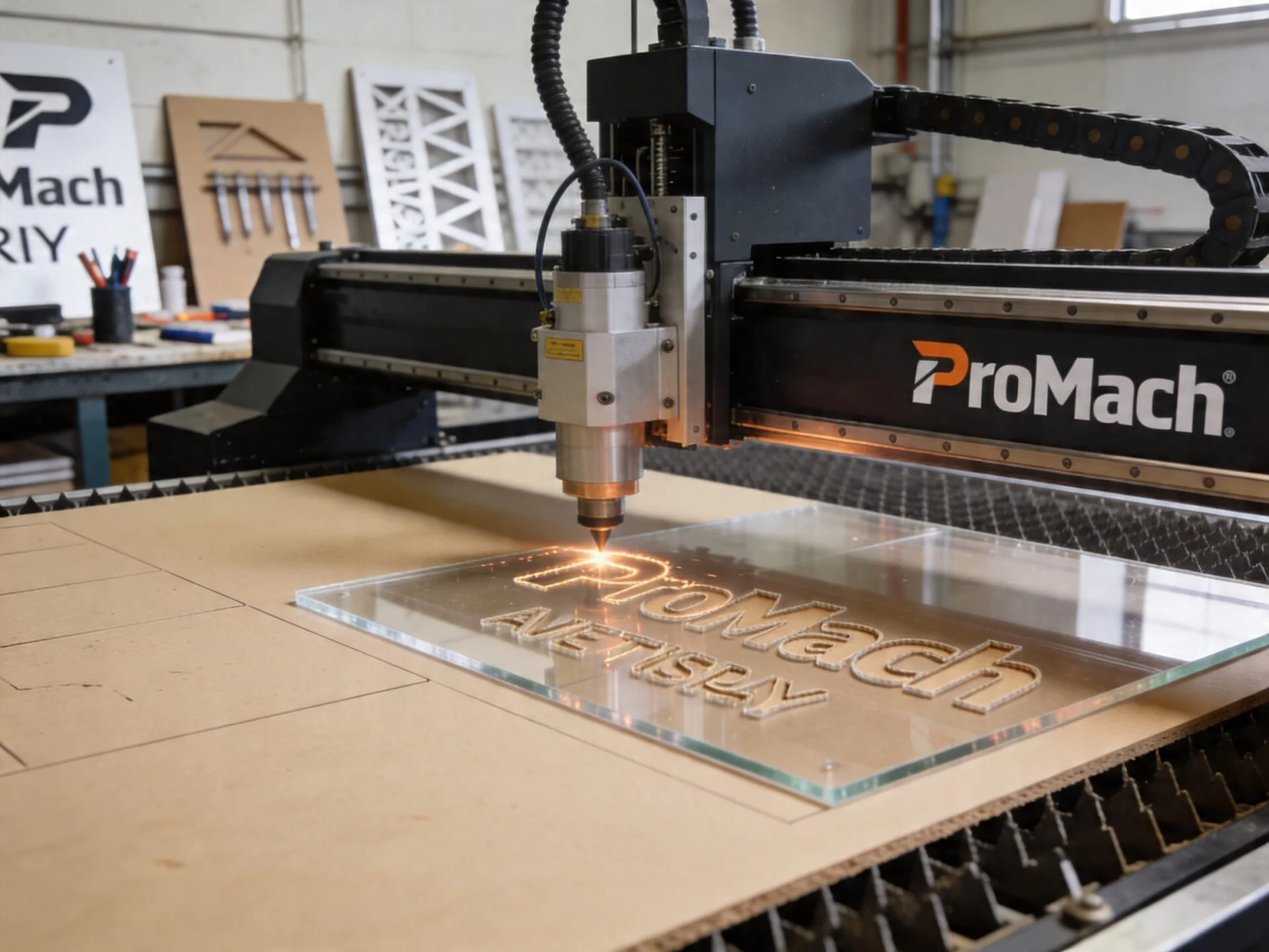 Precision laser engraving and cutting for advertising display boards