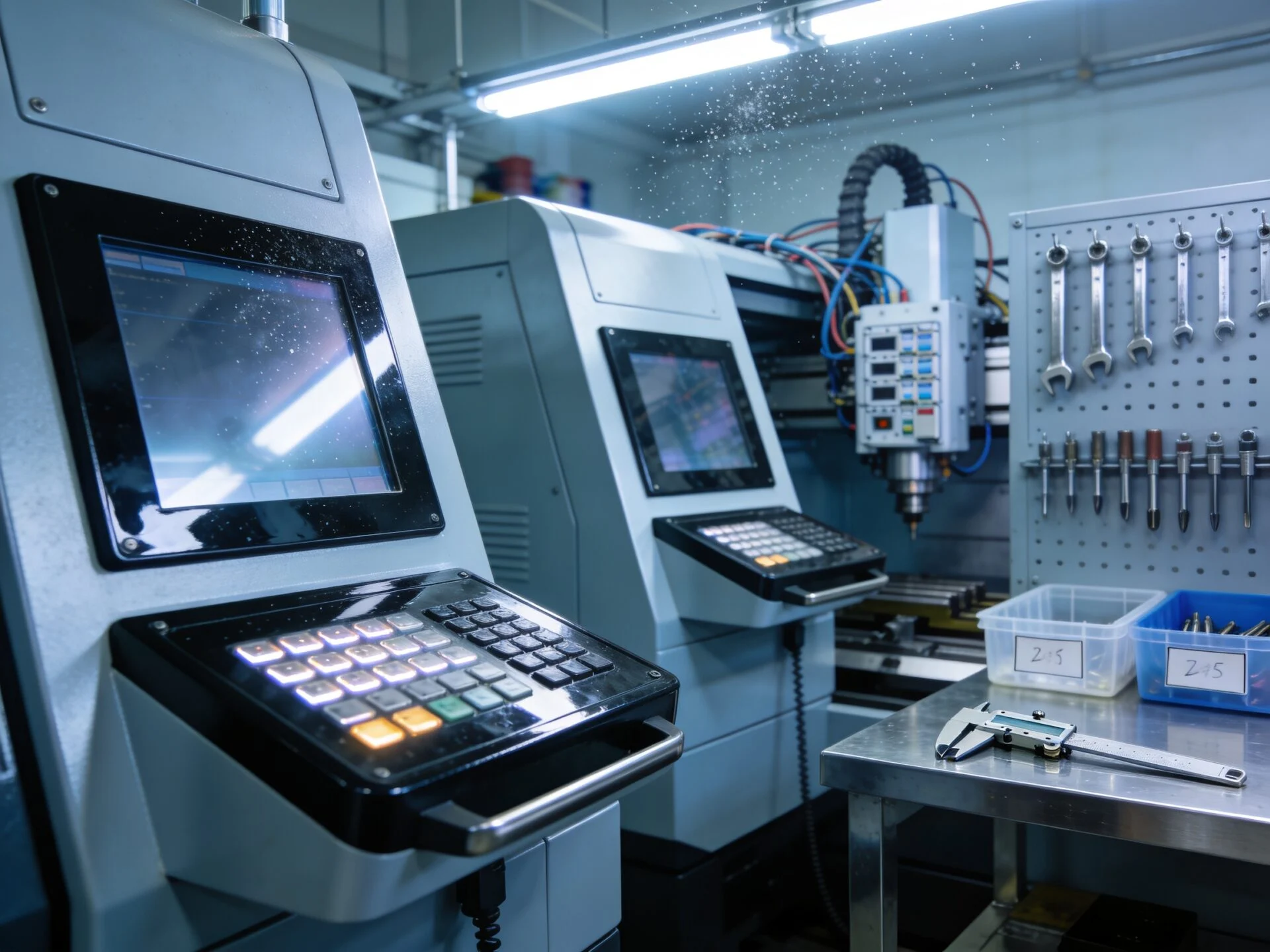 Precision manufacturing machine in a clean industrial environment