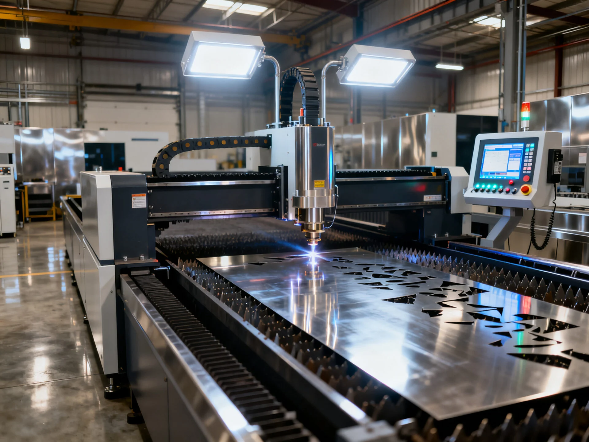 Precision sheet metal laser cutting operation