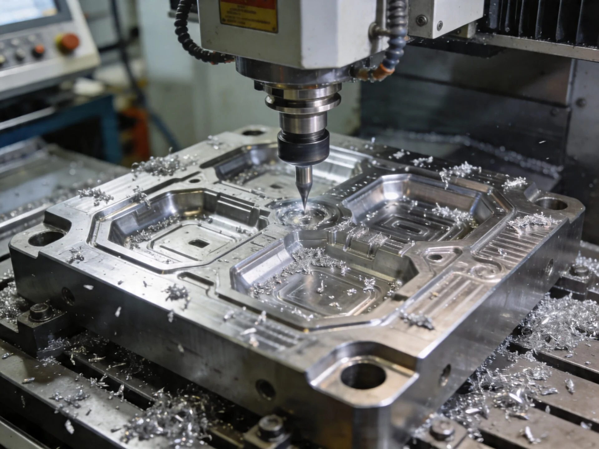 ProMach 5-axis CNC machining center milling a complex mold component