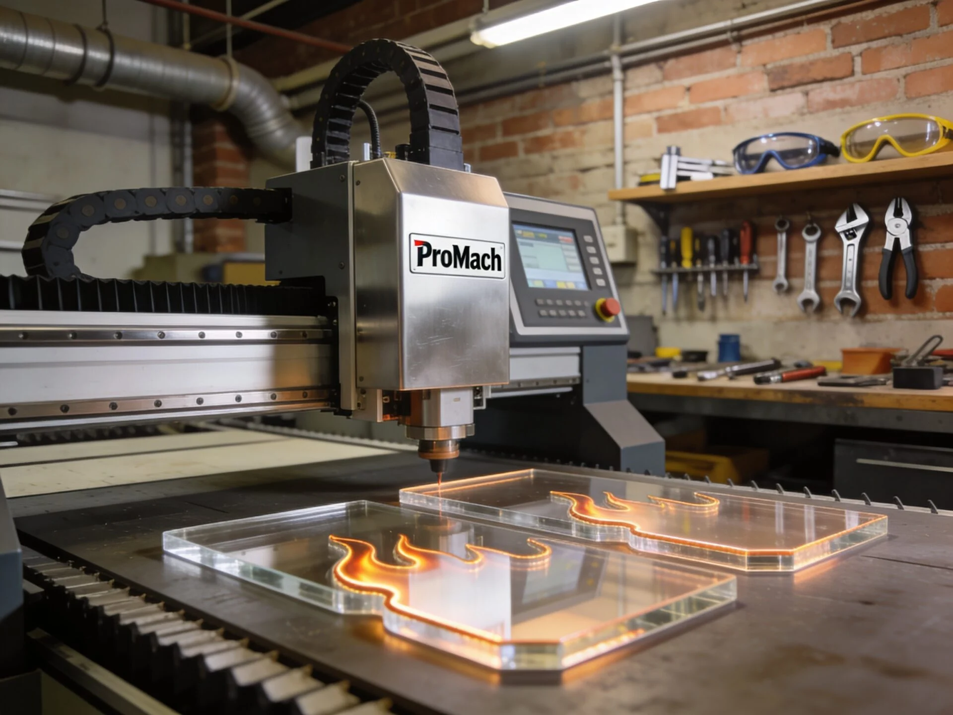 ProMach acrylic laser cutting machine delivering flame-polished edges