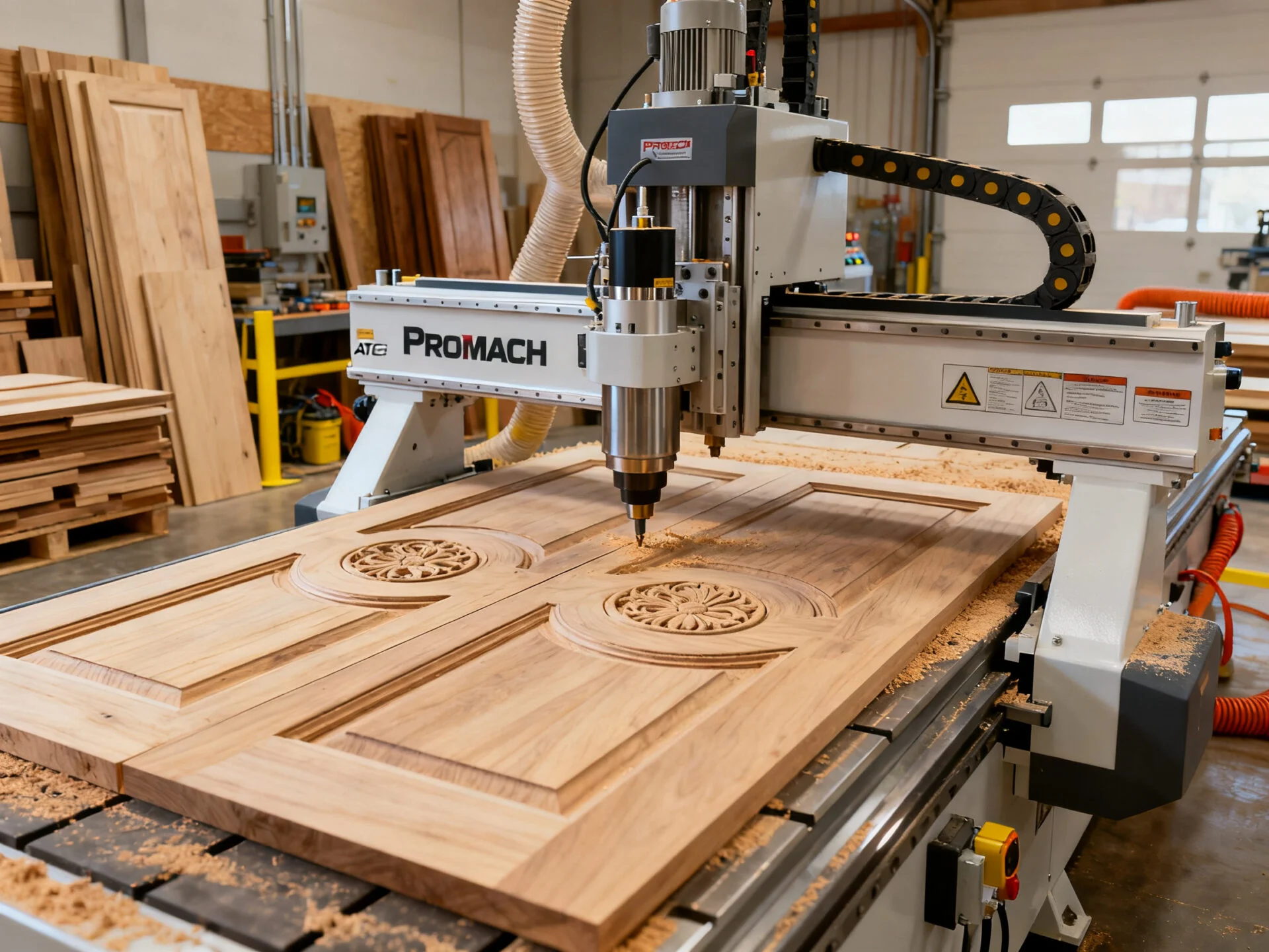 ProMach ATC CNC router engraving custom wood doors
