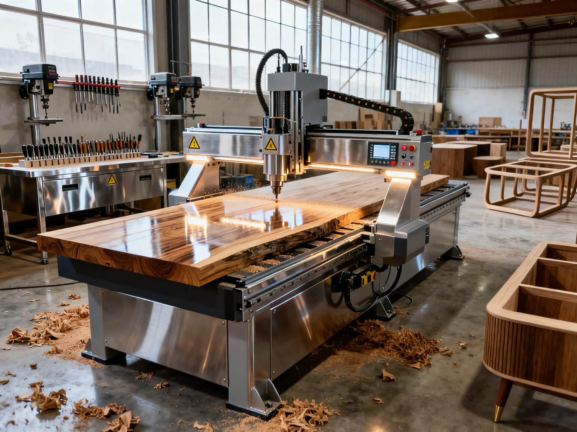 ProMach automated CNC wood router for customized furniture manufacturing