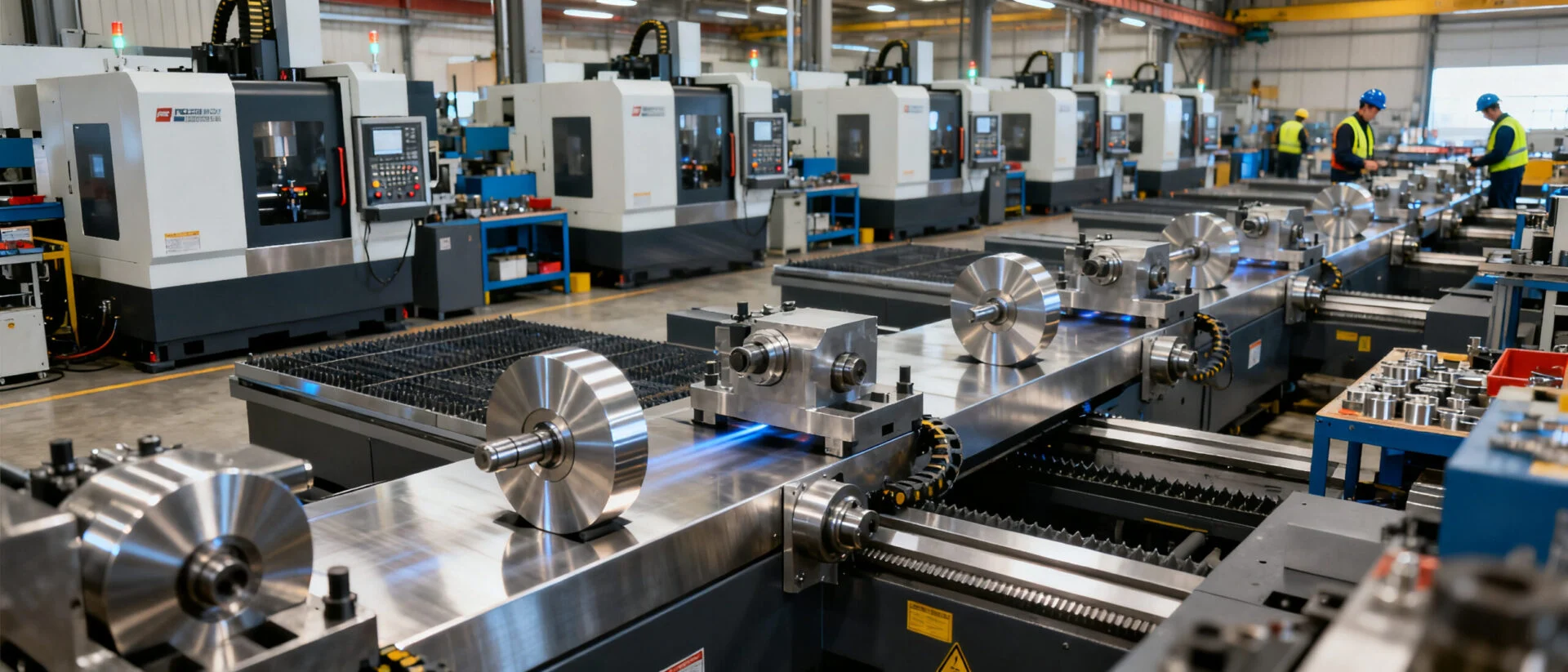 ProMach CNC machinery and laser equipment manufacturing facility showcasing precision engineering